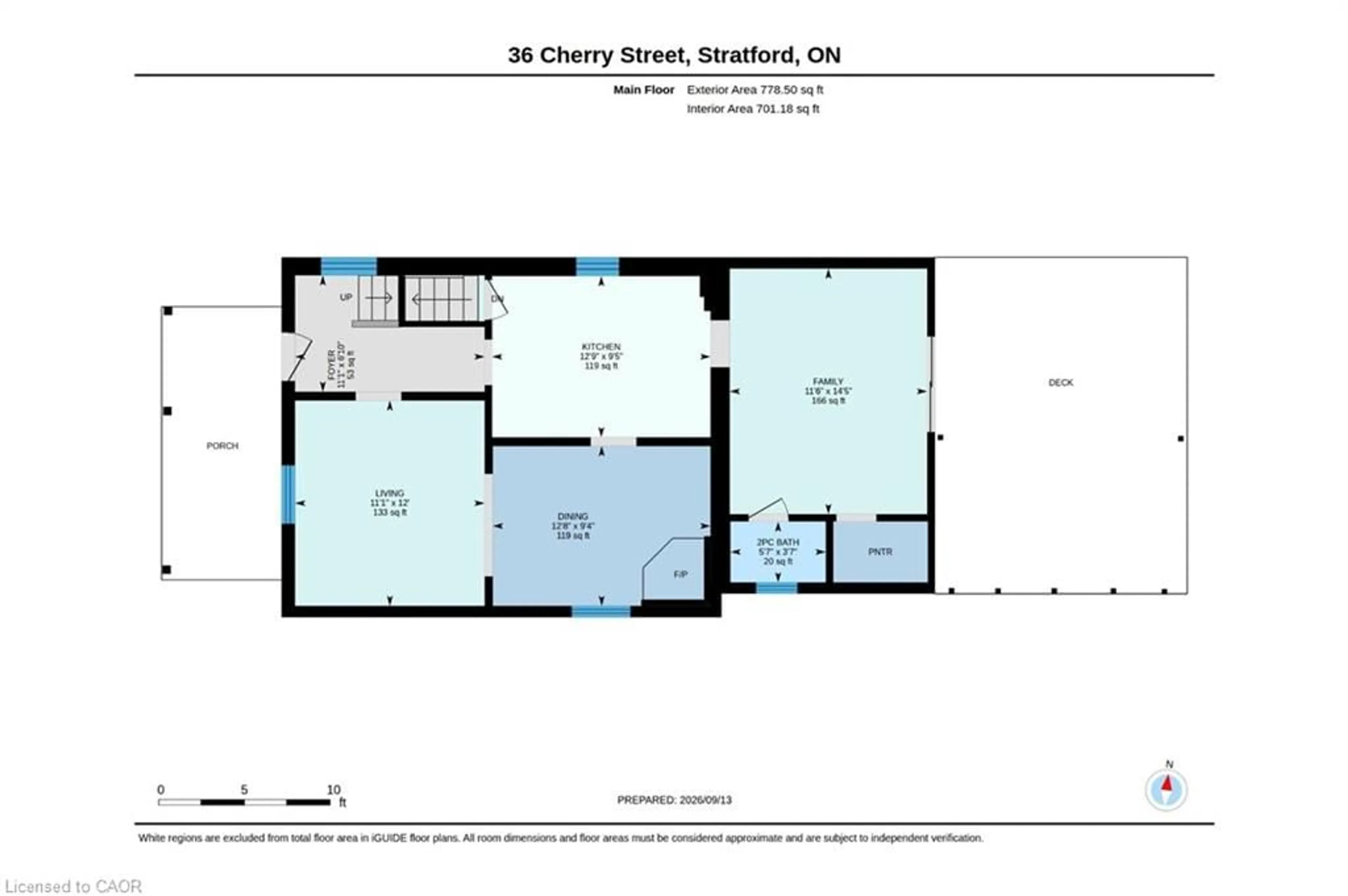 Floor plan for 36 Cherry St, Stratford Ontario N5A 2E8