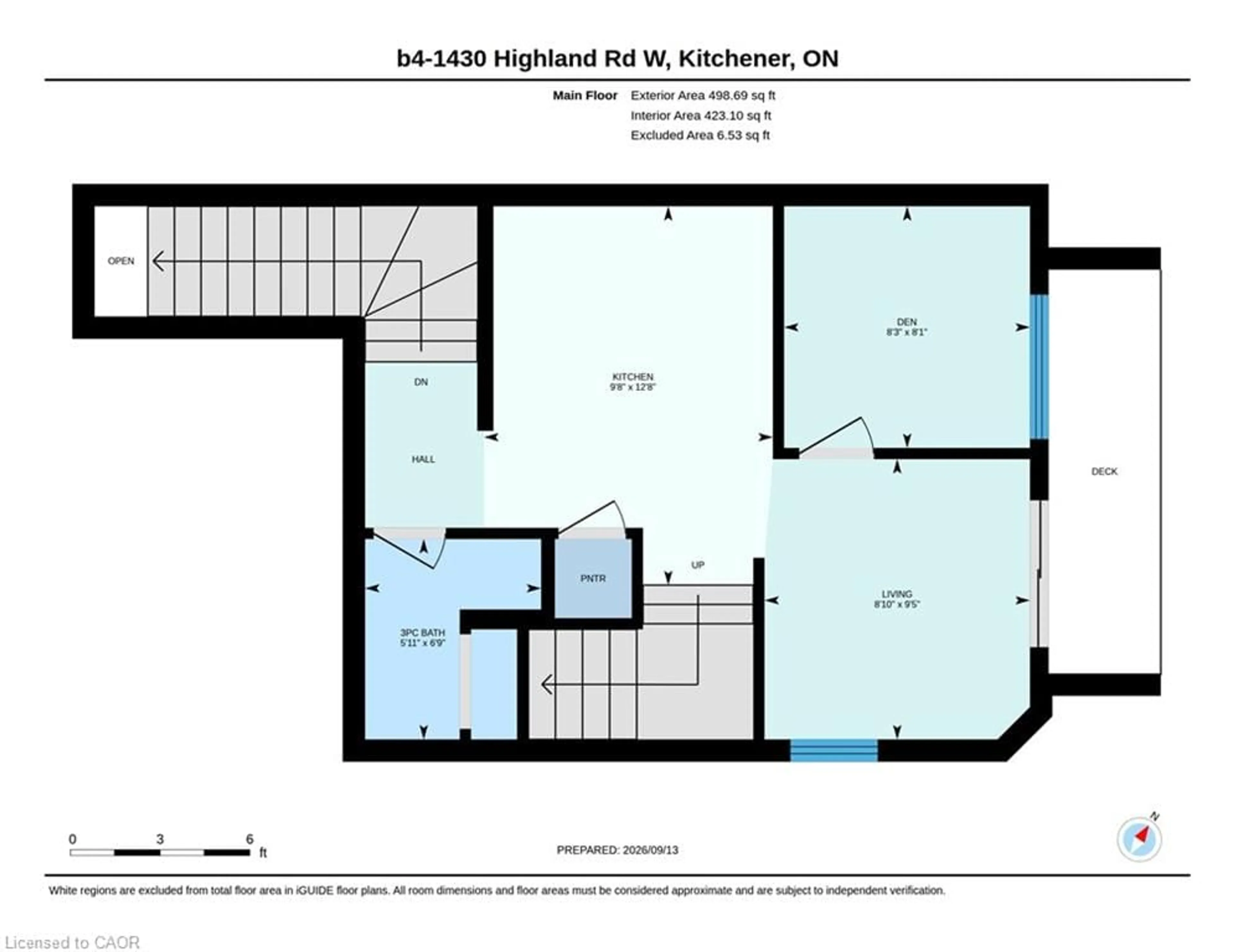Floor plan for 1430 Highland Rd #B4, Kitchener Ontario N2N 0C3