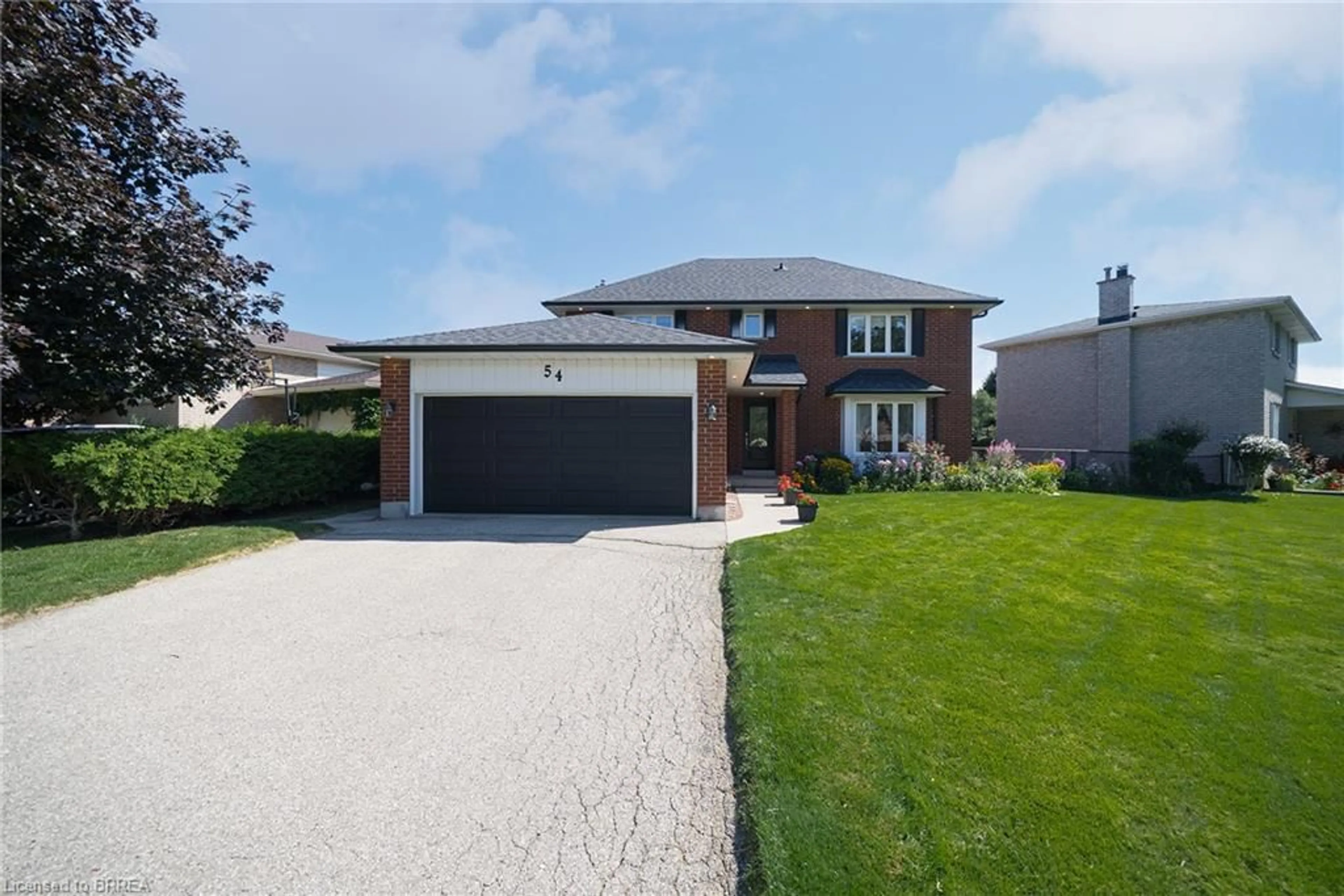Home with brick exterior material, street for 54 Dante Cres, Brantford Ontario N3P 1B8