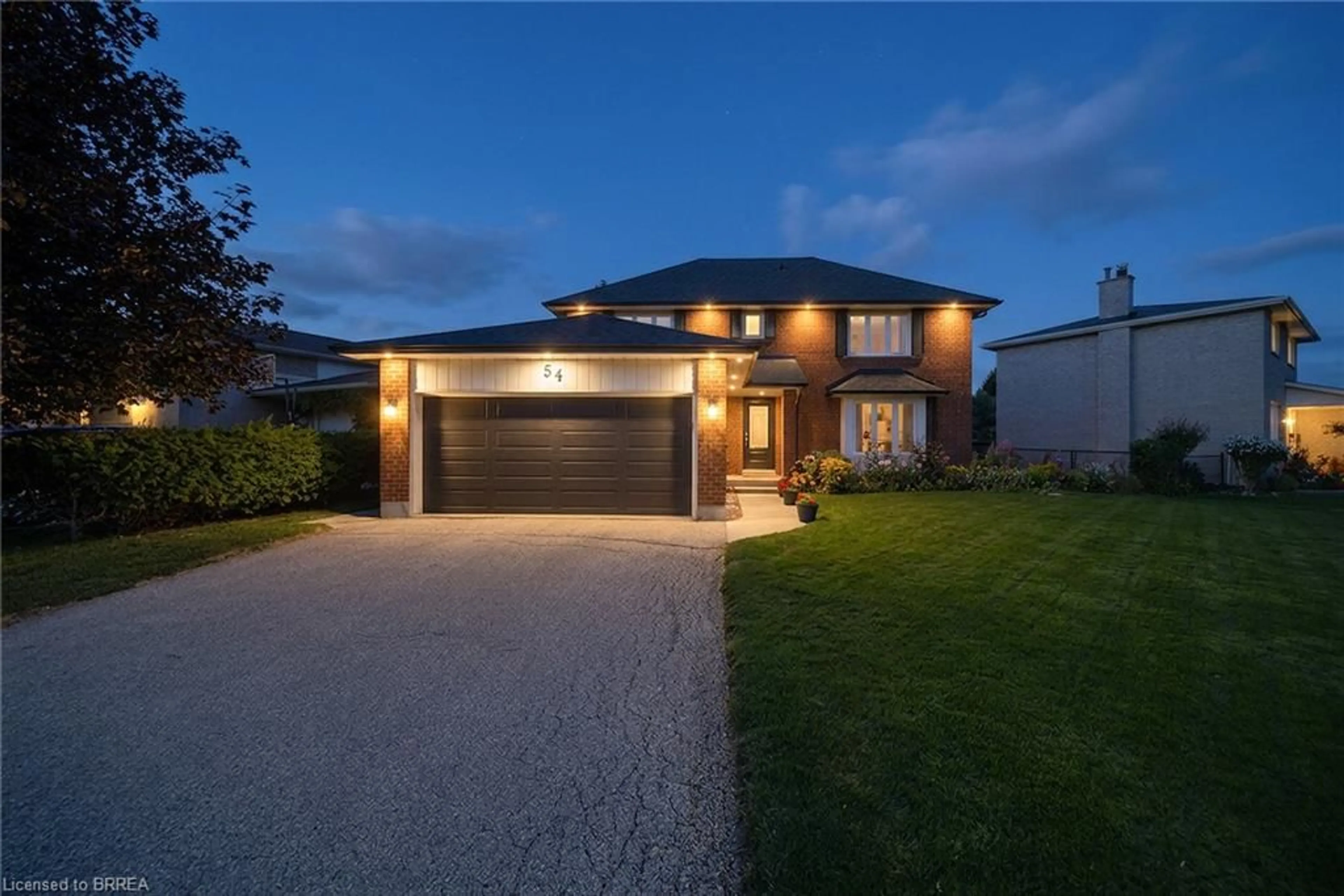 Home with brick exterior material, street for 54 Dante Cres, Brantford Ontario N3P 1B8