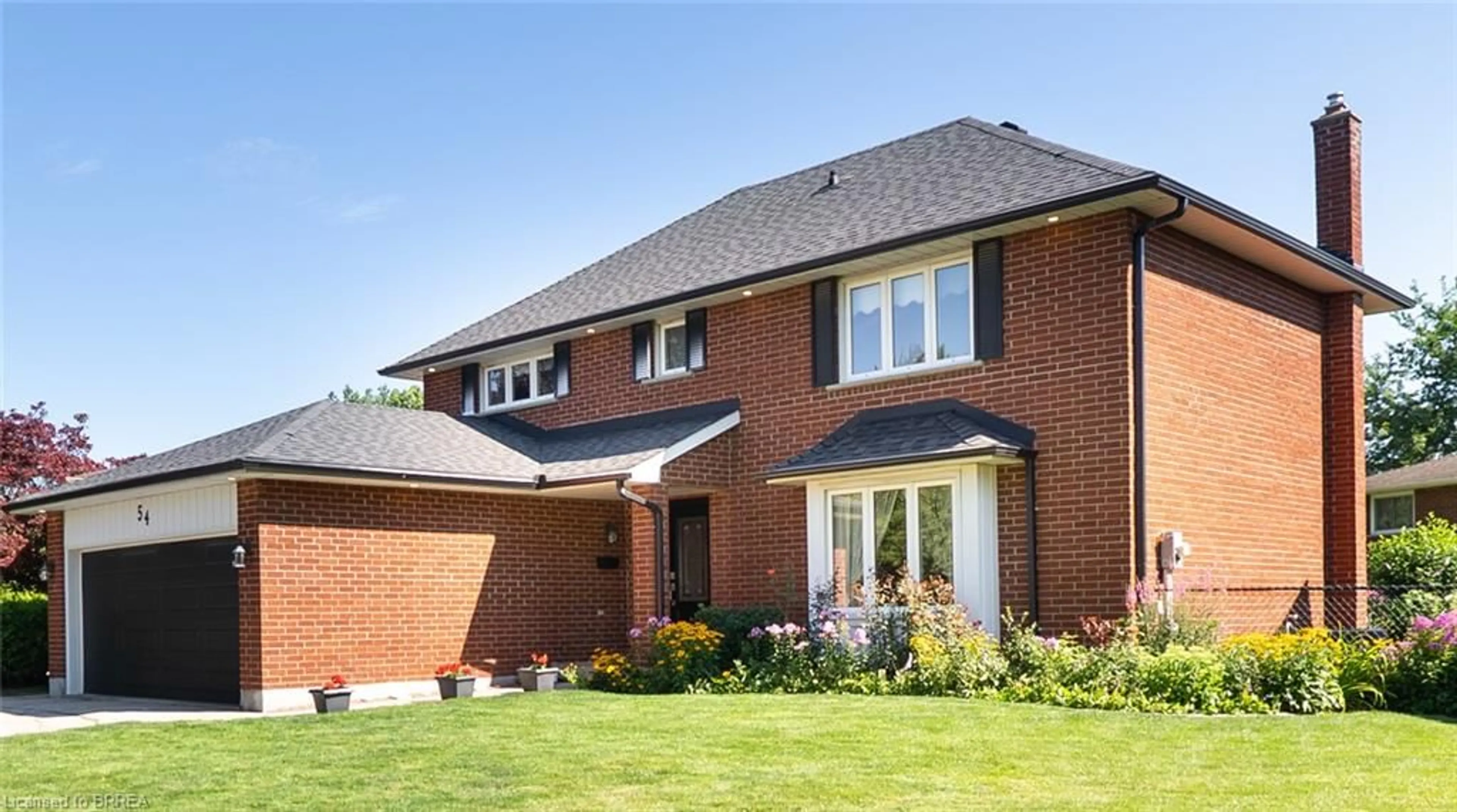 Home with brick exterior material, street for 54 Dante Cres, Brantford Ontario N3P 1B8