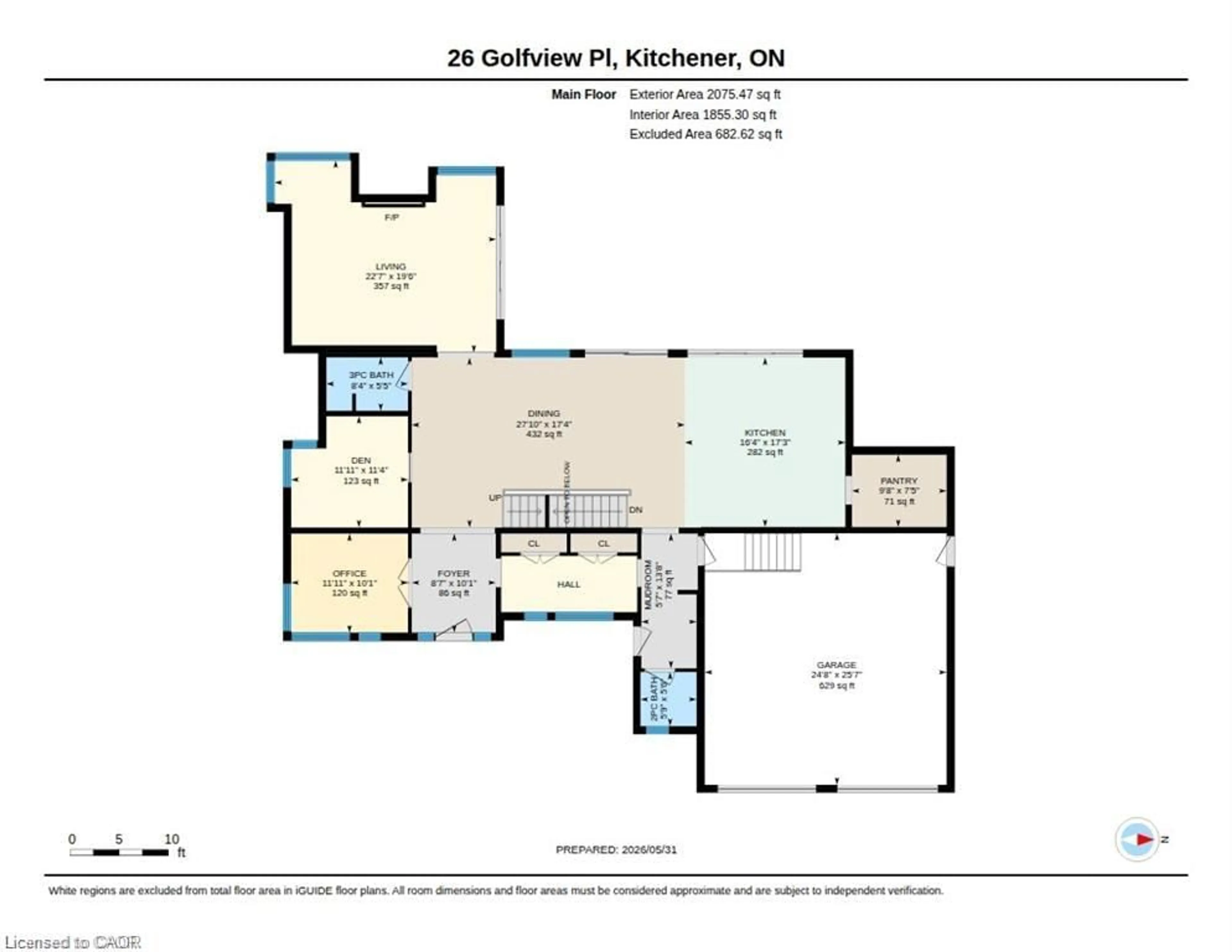 Floor plan for 26 Golfview Pl, Kitchener Ontario N2M 2Y2