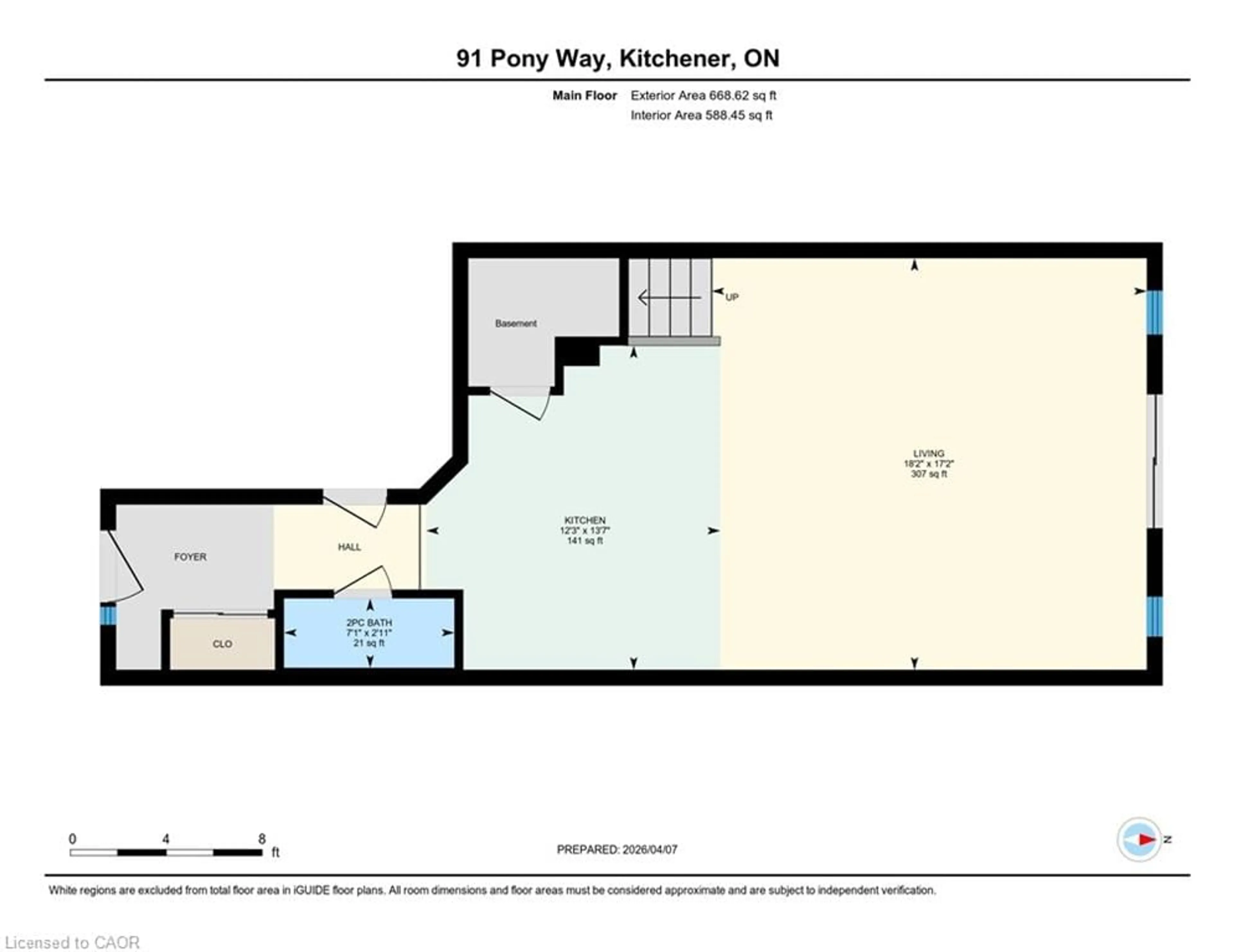 Floor plan for 91 Pony Way, Kitchener Ontario N2R 0R8
