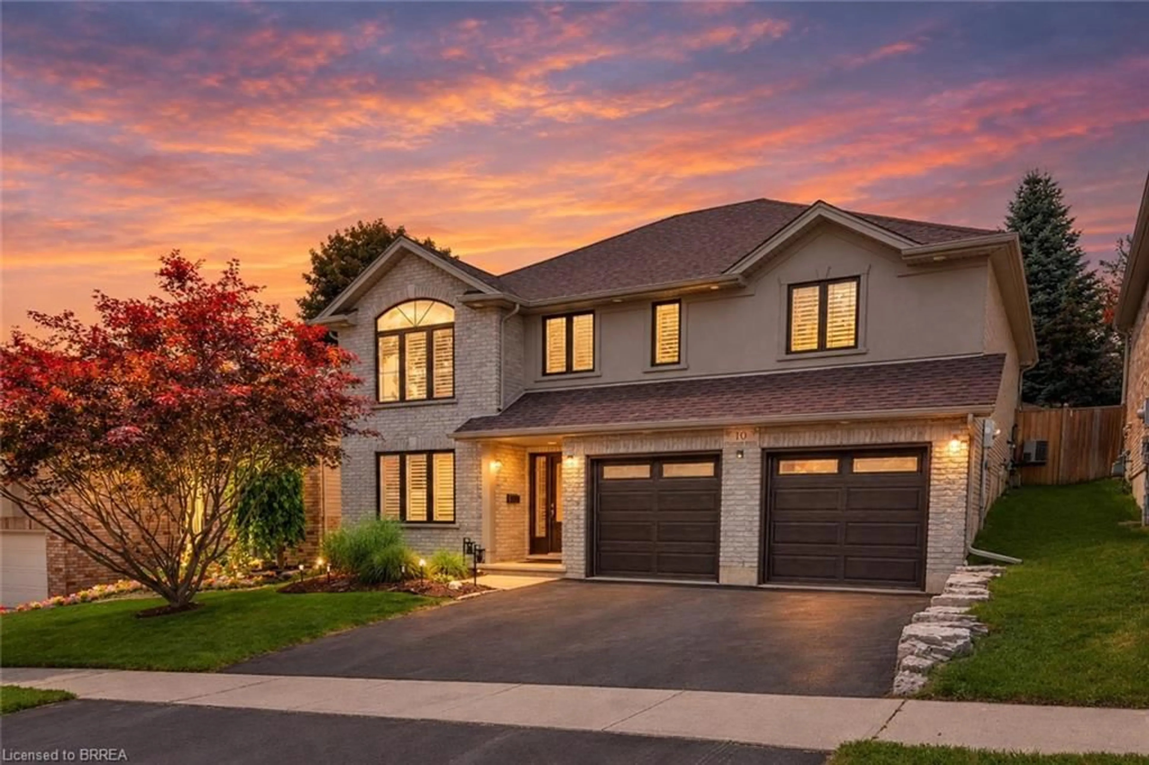 Home with brick exterior material, street for 10 Stratford Terr, Brantford Ontario N3T 6P6