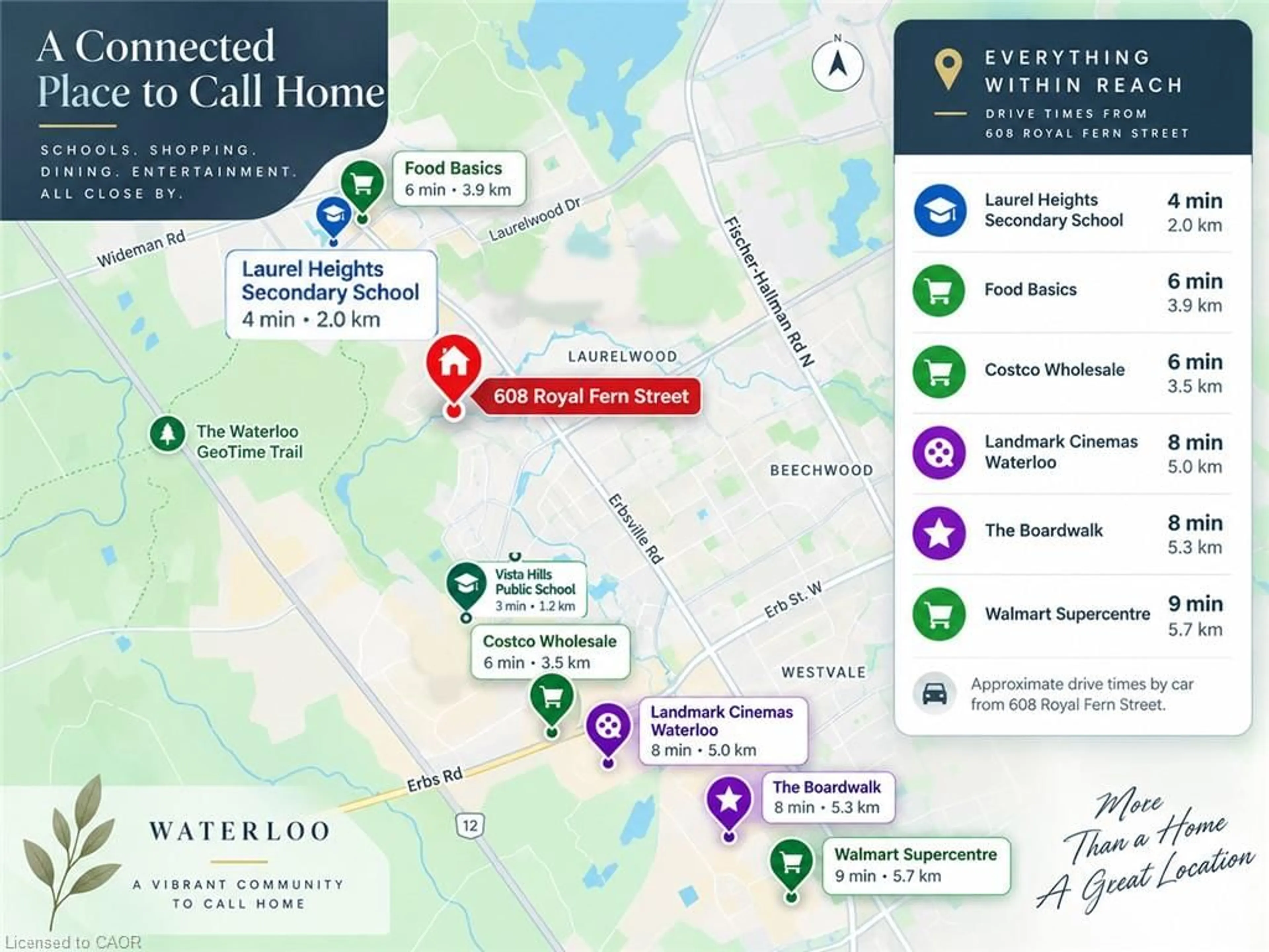 Picture of a map for 608 Royal Fern St, Waterloo Ontario N2V 2P5