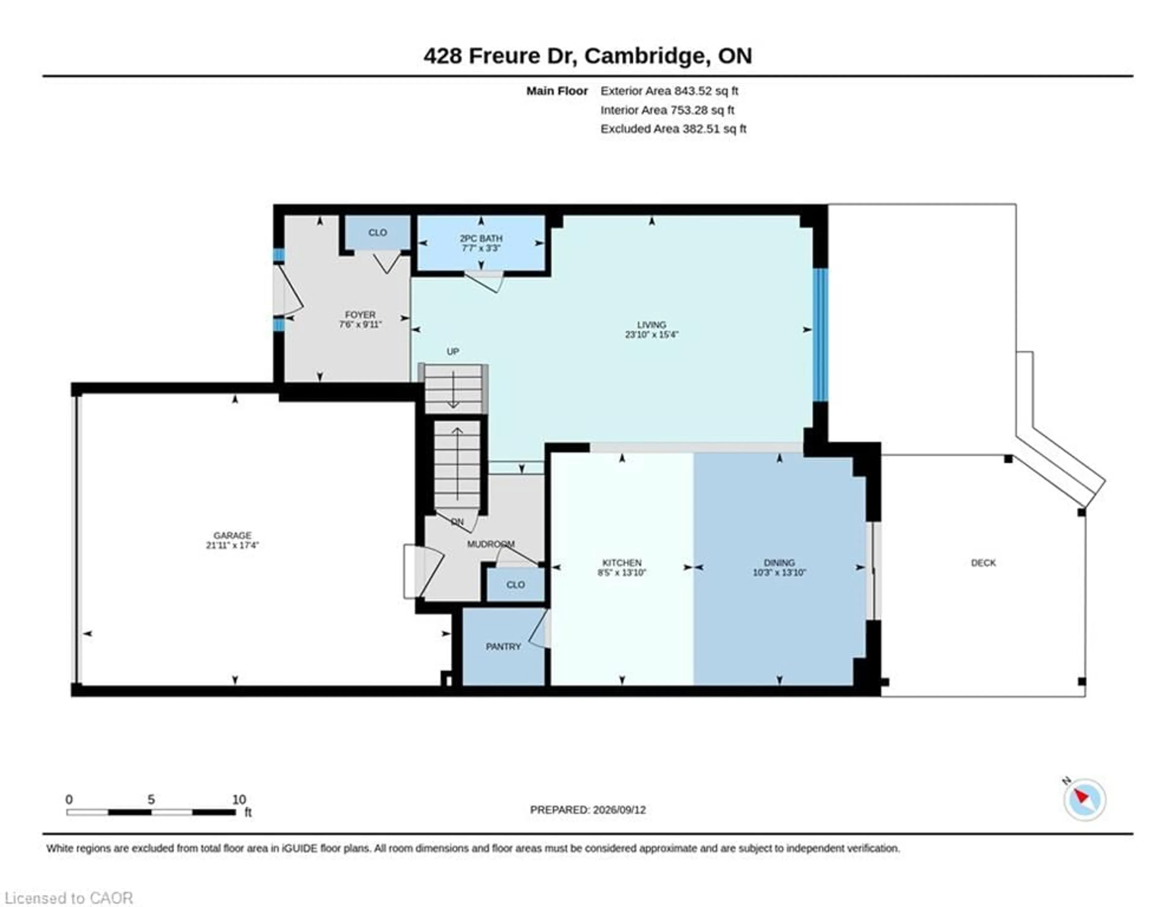 Floor plan for 428 Freure Dr, Cambridge Ontario N1S 0B4