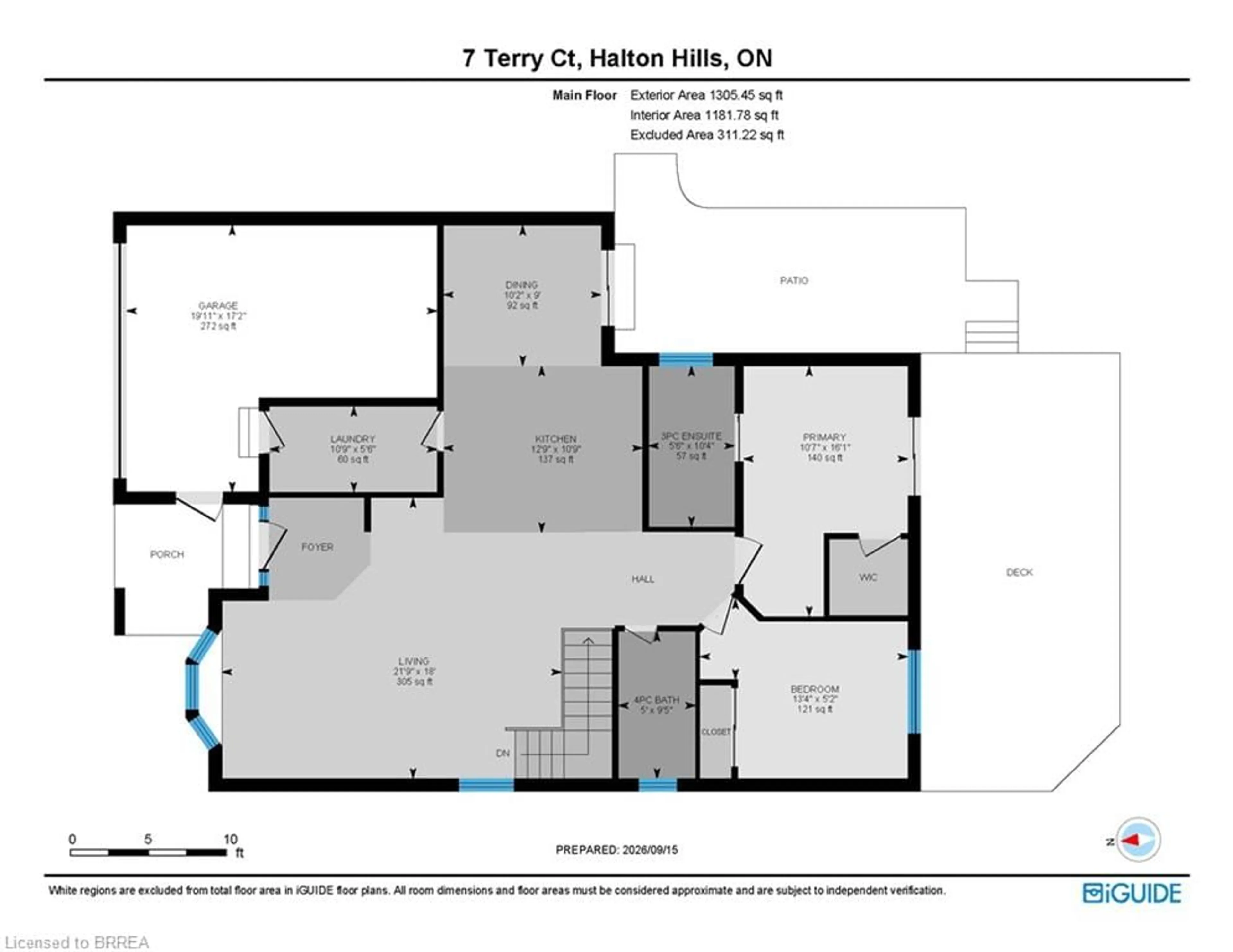 Floor plan for 7 Terry Crt, Georgetown Ontario L7G 1P4