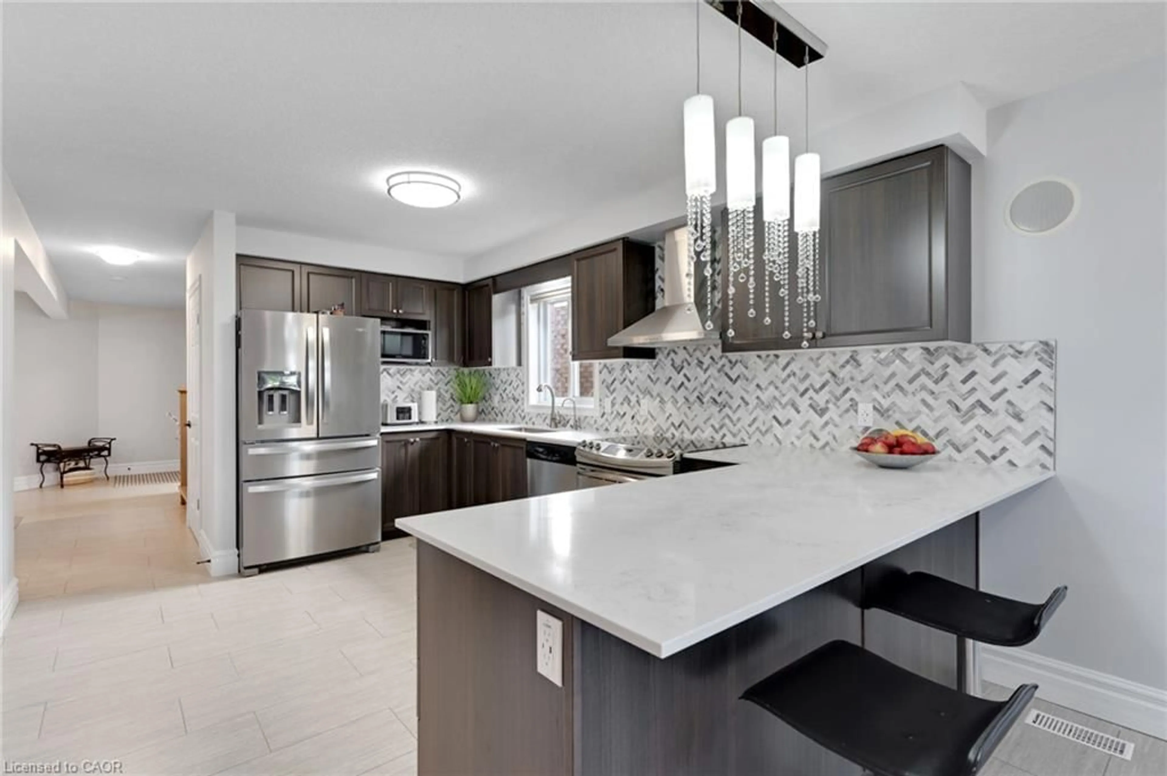 Contemporary kitchen, ceramic/tile floor for 343 Steepleridge St, Kitchener Ontario N2P 2X4