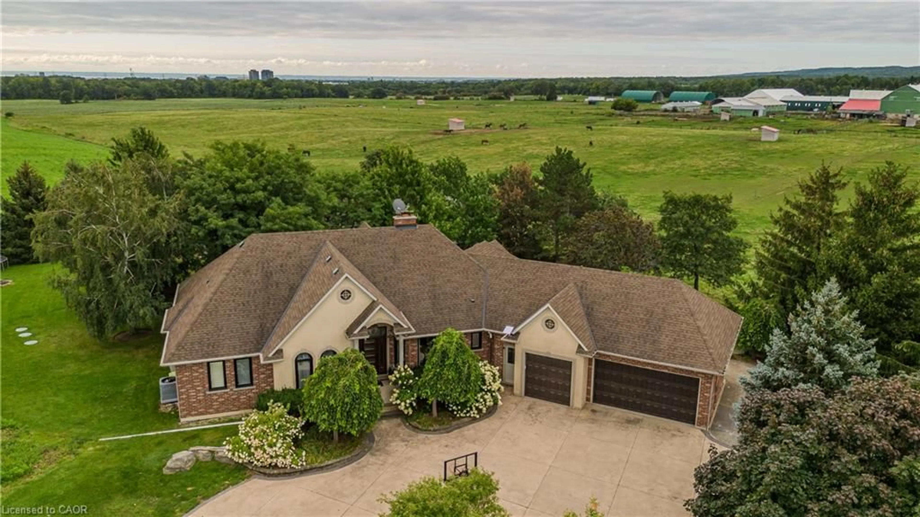 A pic from outside/outdoor area/front of a property/back of a property/a pic from drone, unknown for 5200 No 2 Side Rd, Milton Ontario L9E 0R2