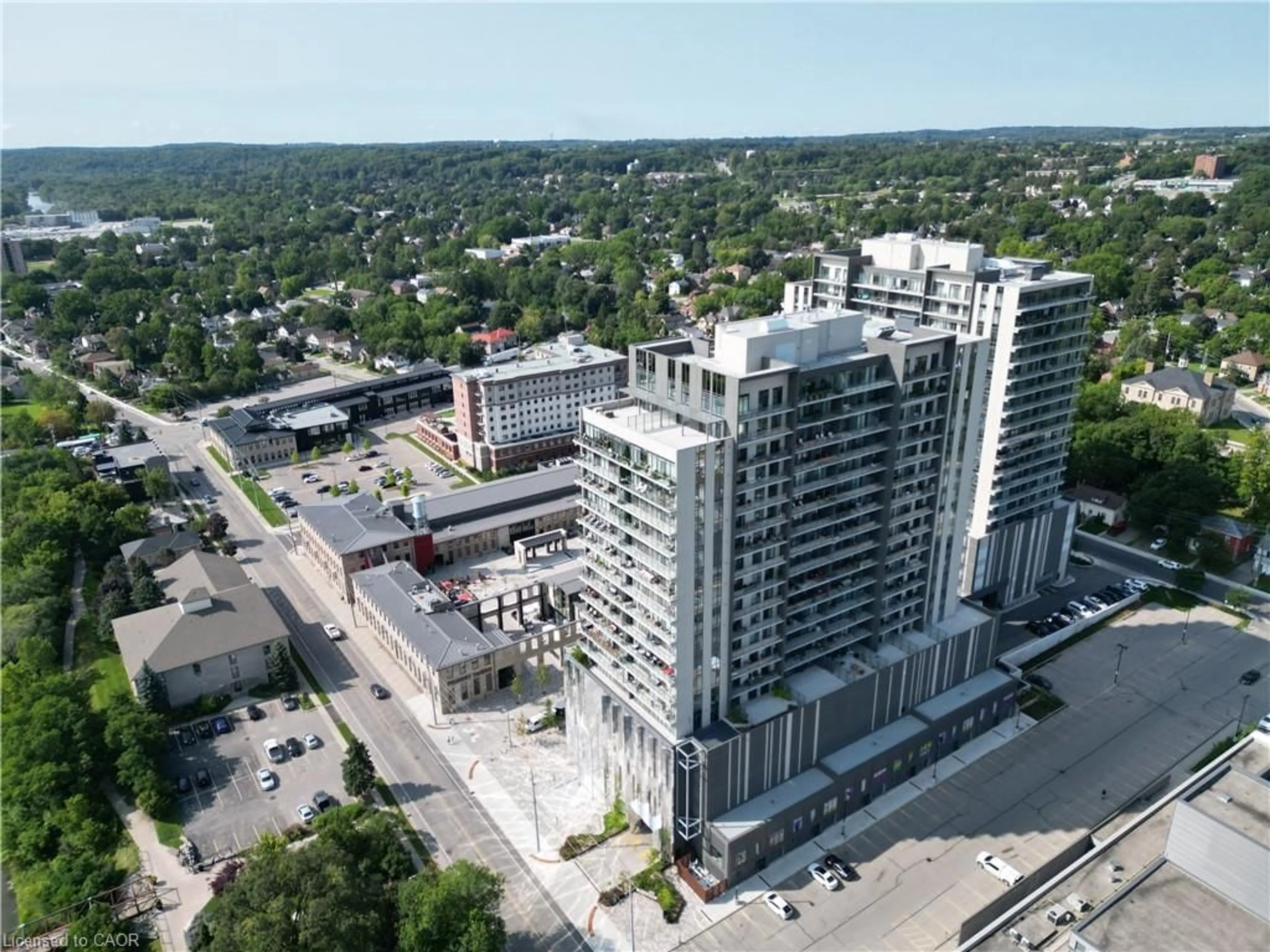 A pic from outside/outdoor area/front of a property/back of a property/a pic from drone, building for 50 Grand Ave #605, Cambridge Ontario N1S 0C2