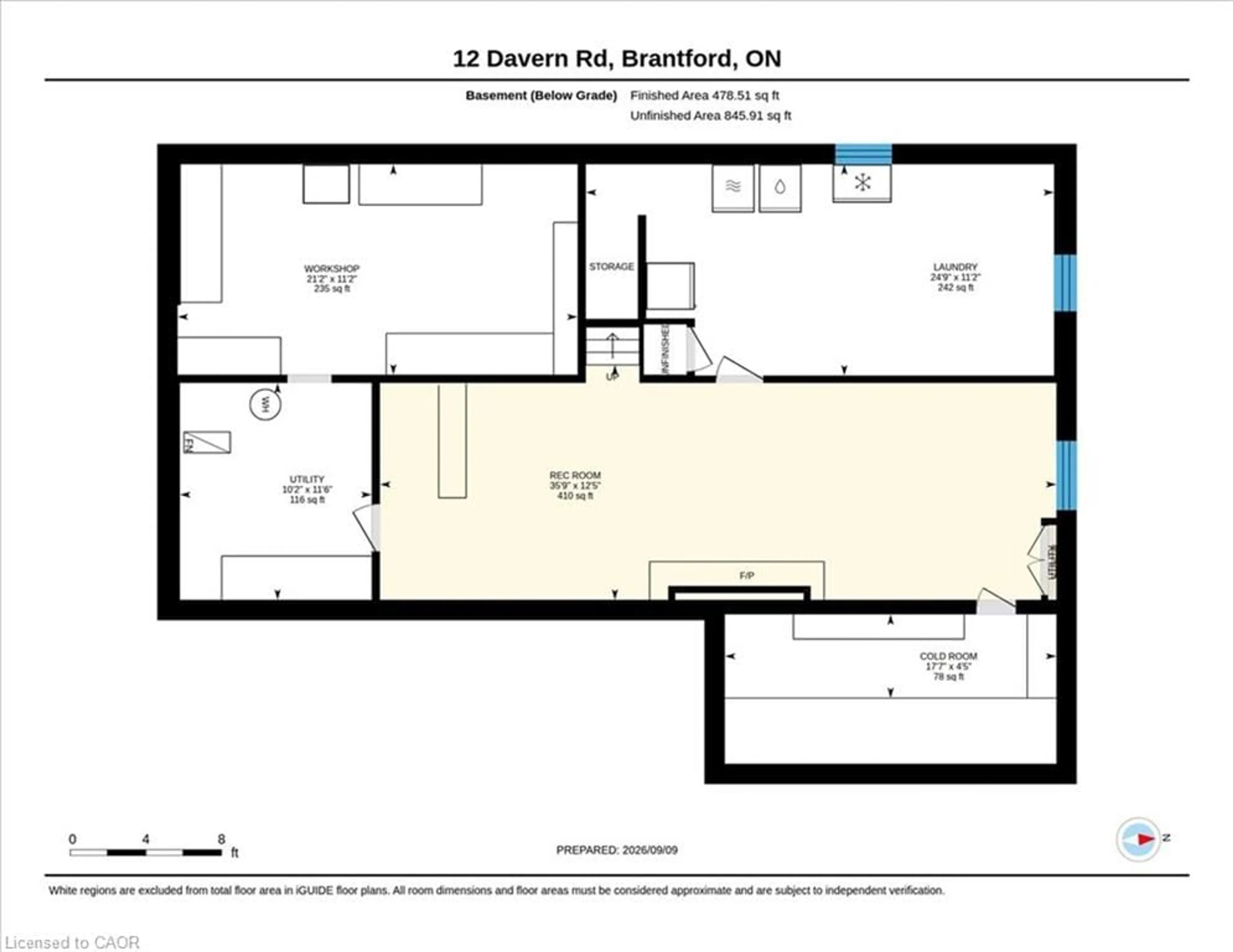 Floor plan for 12 Davern Rd, Brantford Ontario N3T 1R5