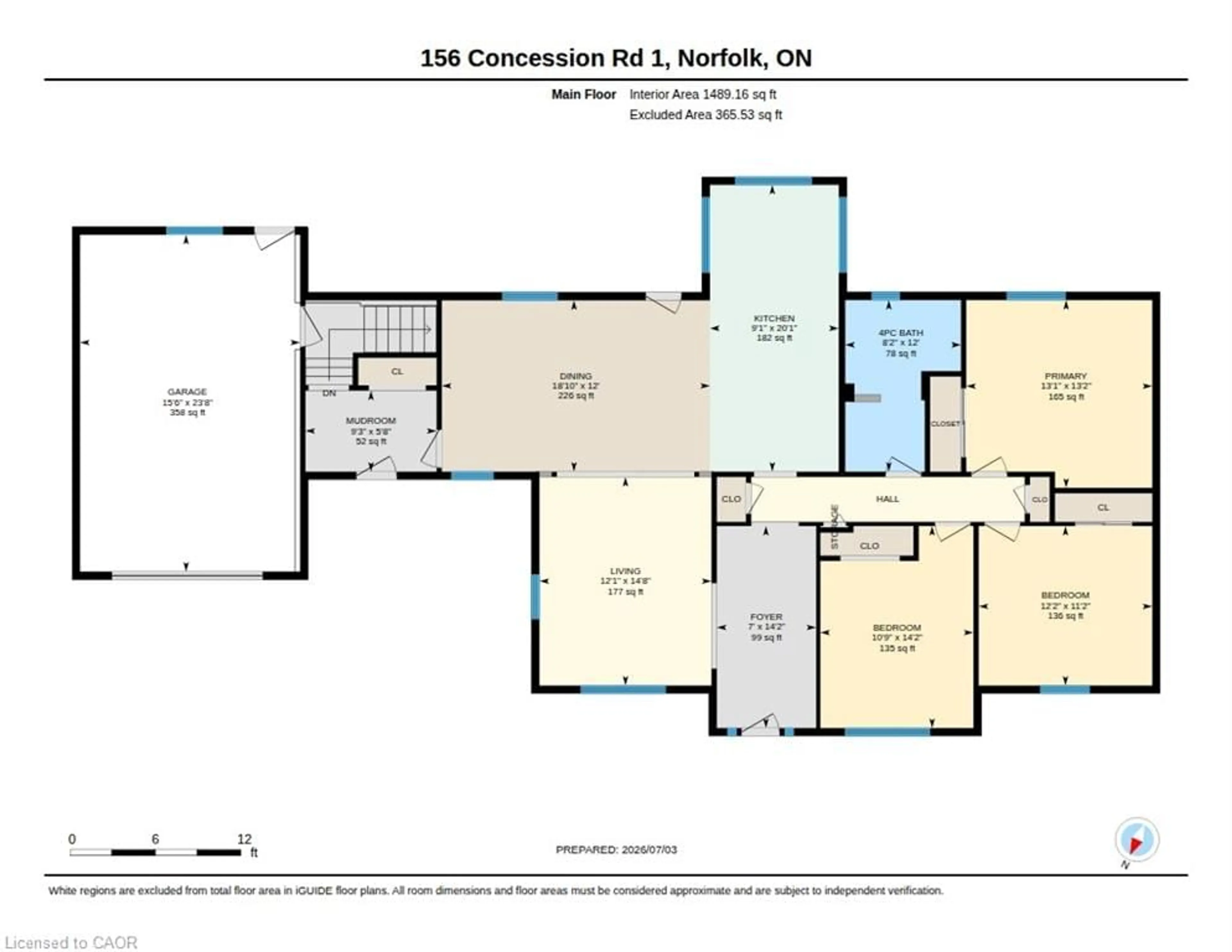Floor plan for 156 Concession 1 Rd, Port Rowan Ontario N0E 1M0