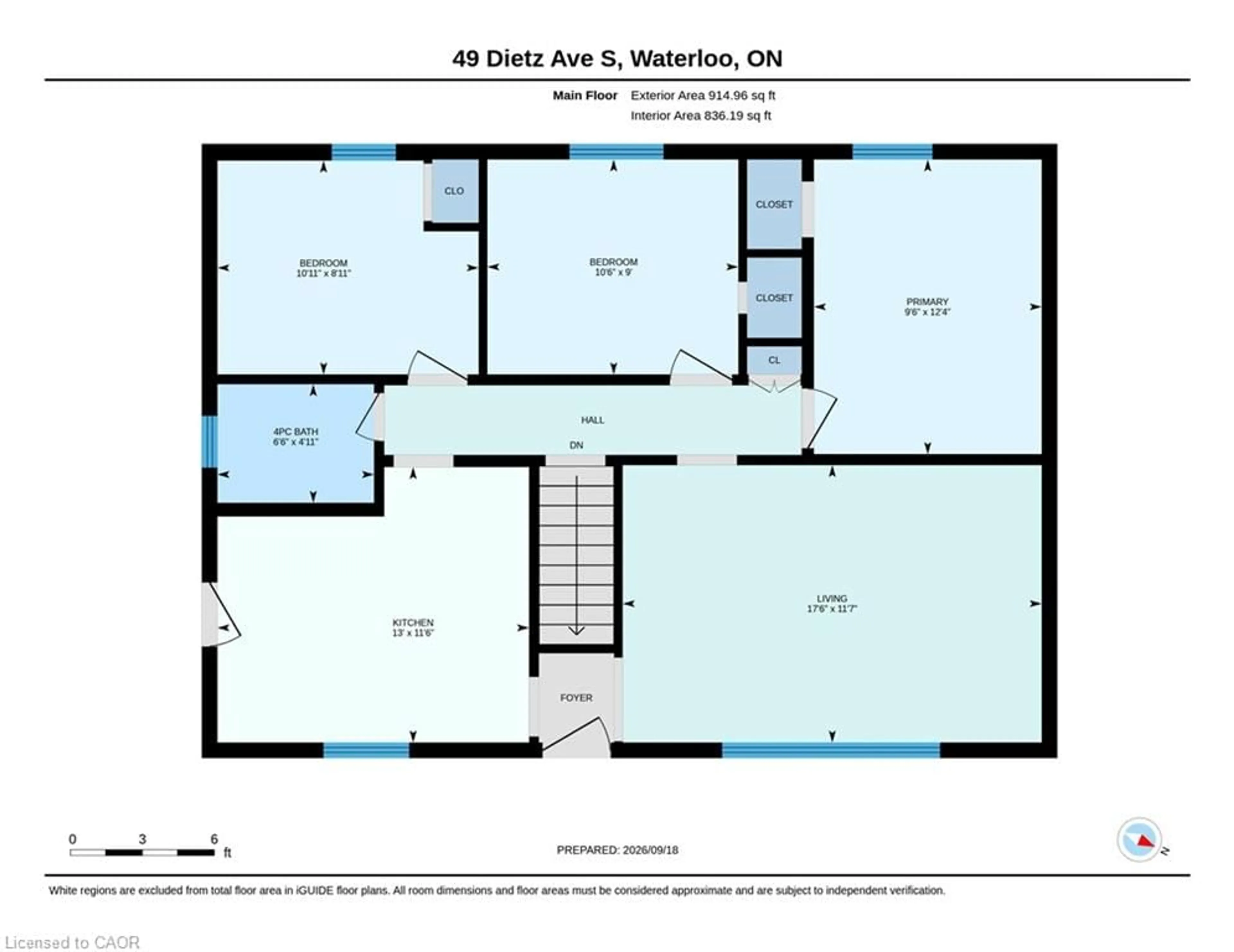 Floor plan for 49 Dietz Ave, Waterloo Ontario N2L 2J8