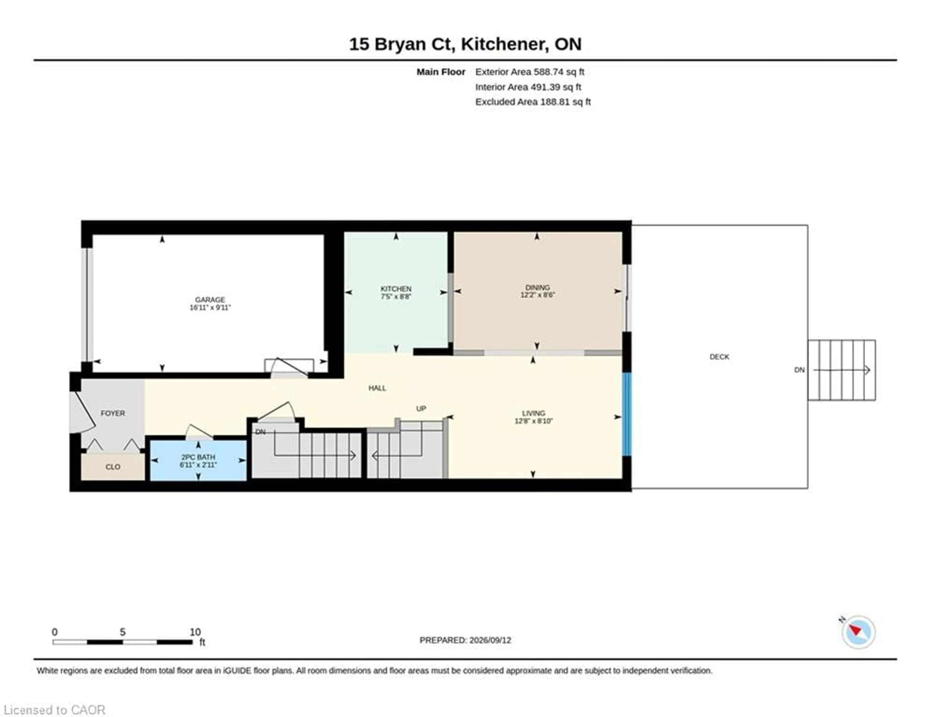 Floor plan for 15 Bryan Crt, Kitchener Ontario N2A 4J4
