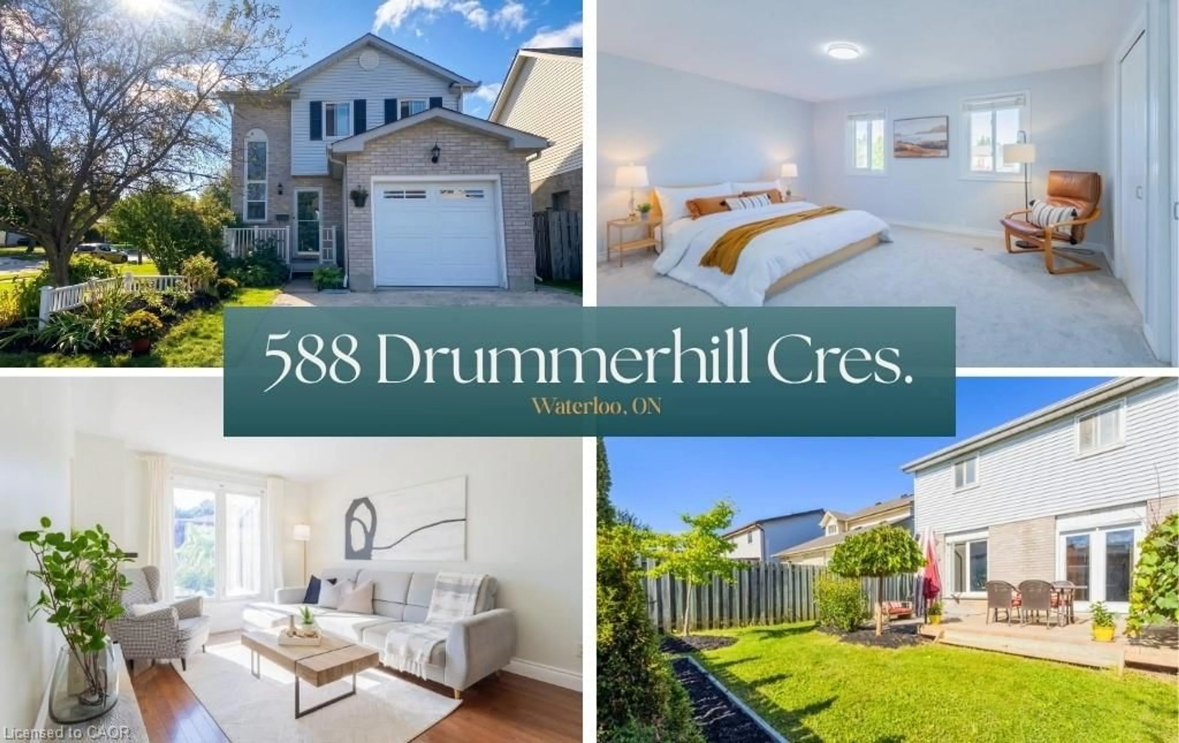 A pic from outside/outdoor area/front of a property/back of a property/a pic from drone, street for 588 Drummerhill Cres, Waterloo Ontario N2T 1G4