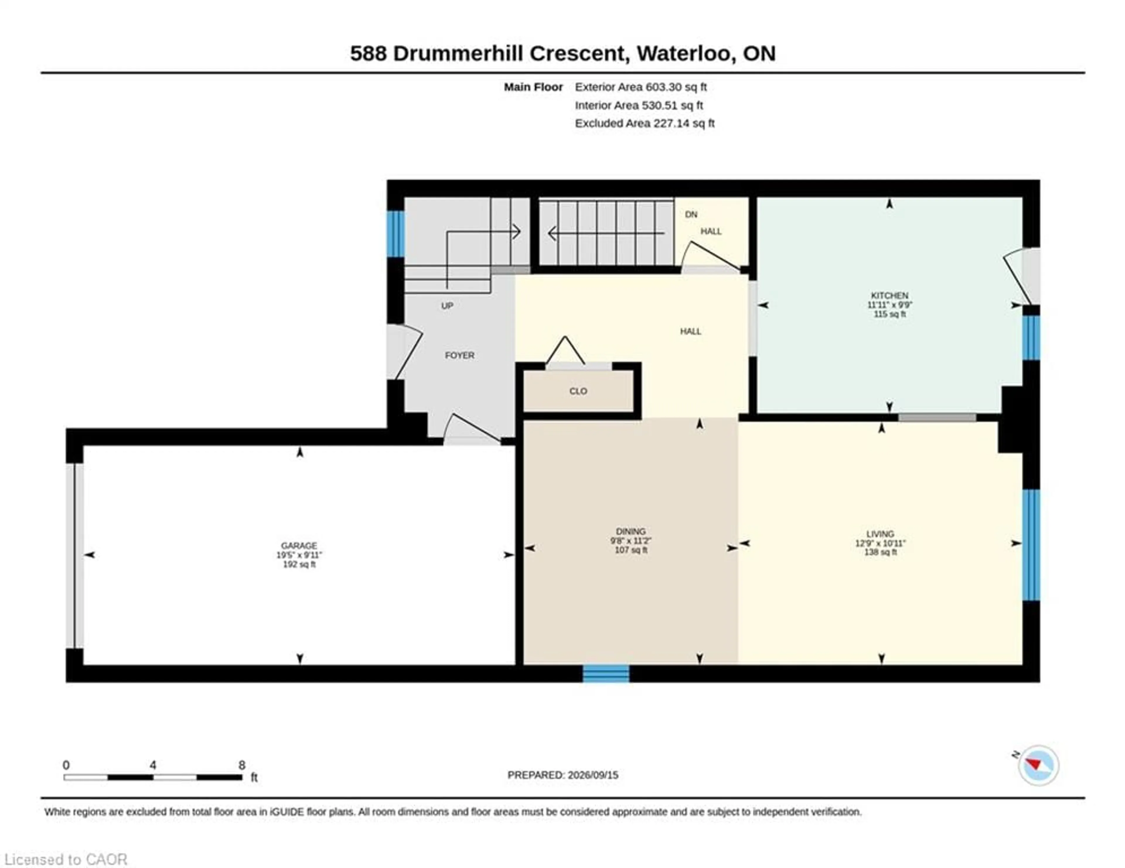 Floor plan for 588 Drummerhill Cres, Waterloo Ontario N2T 1G4