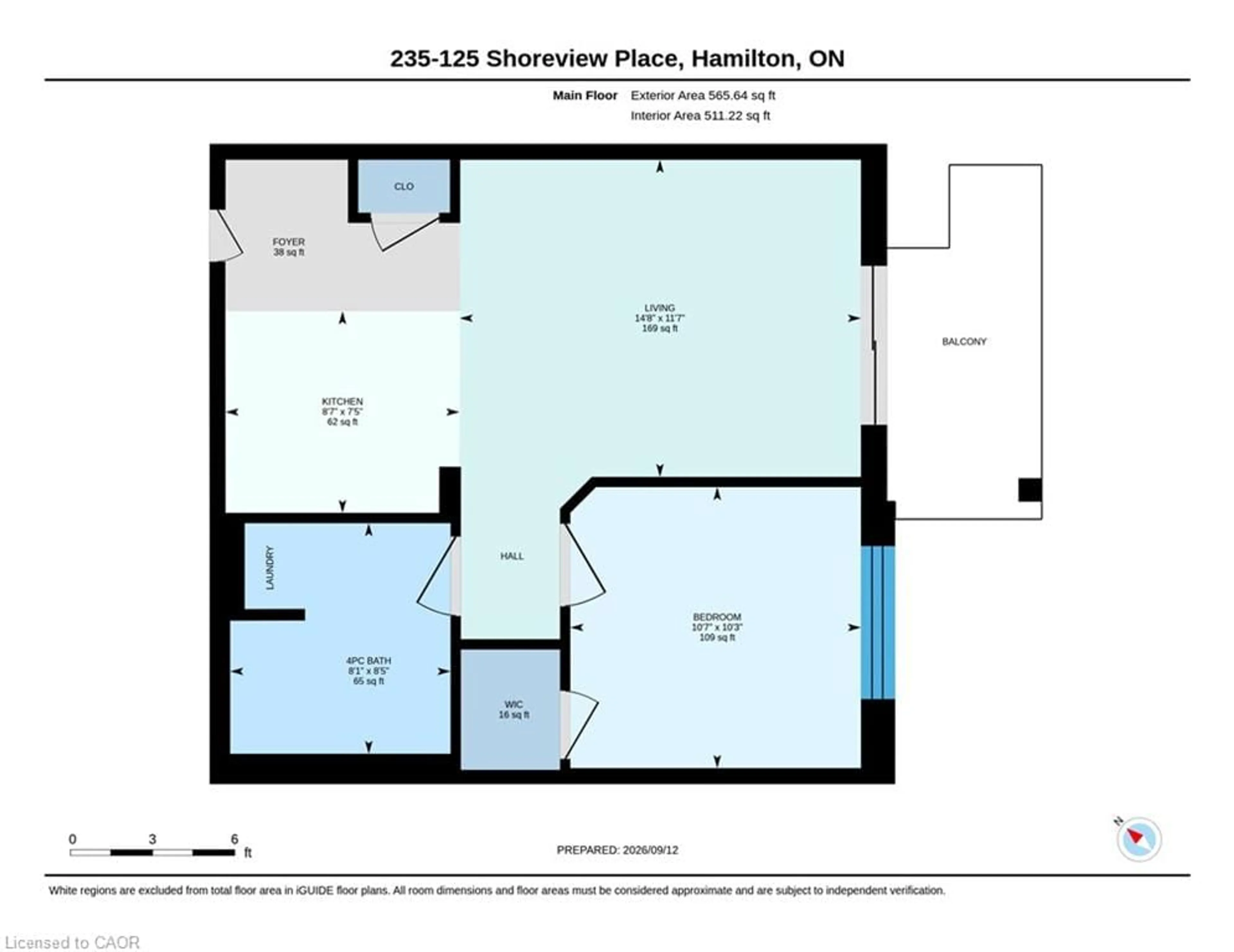 Floor plan for 125 Shoreview Pl #235, Stoney Creek Ontario L8E 0K3