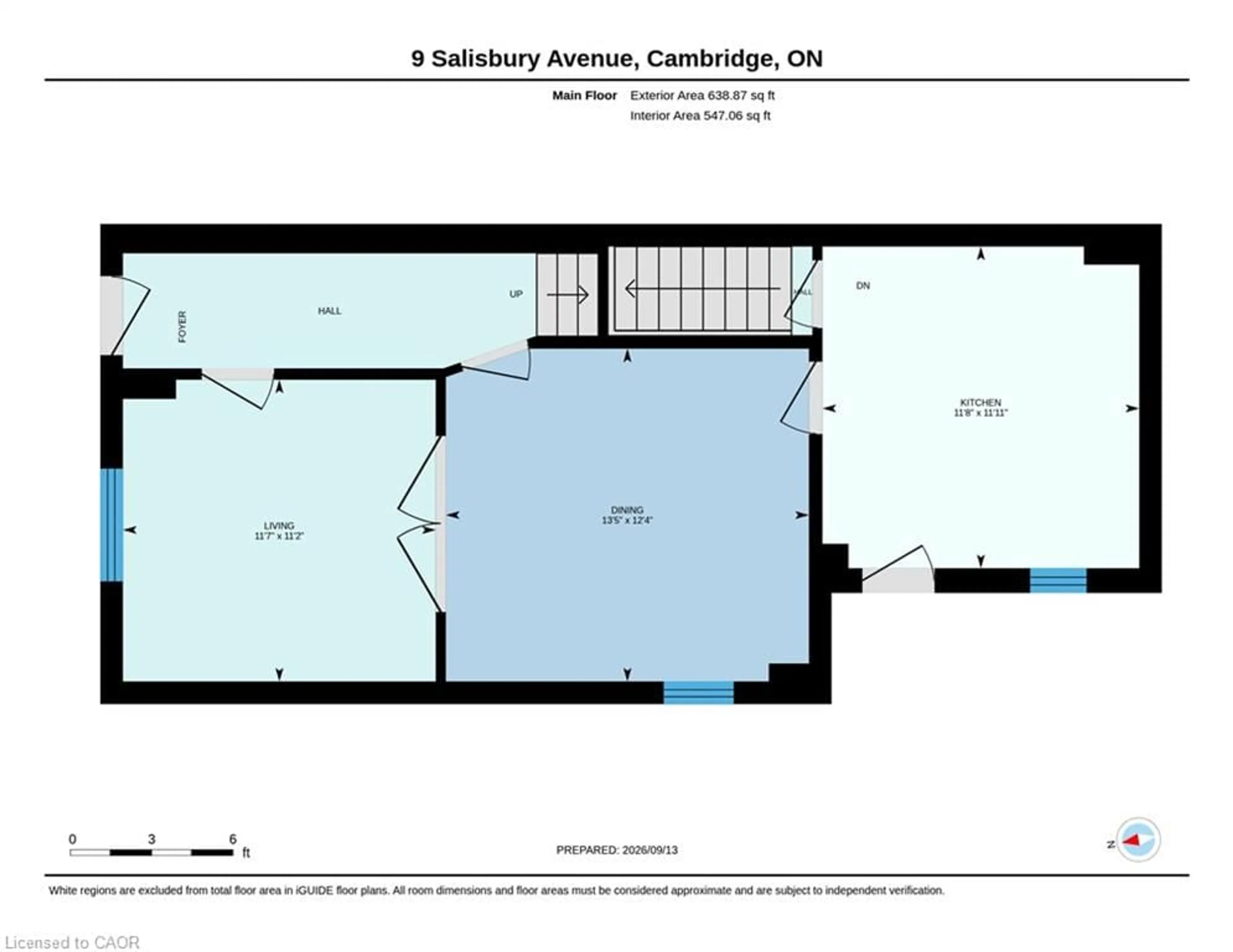 Floor plan for 9 Salisbury Ave, Cambridge Ontario N1S 1H7