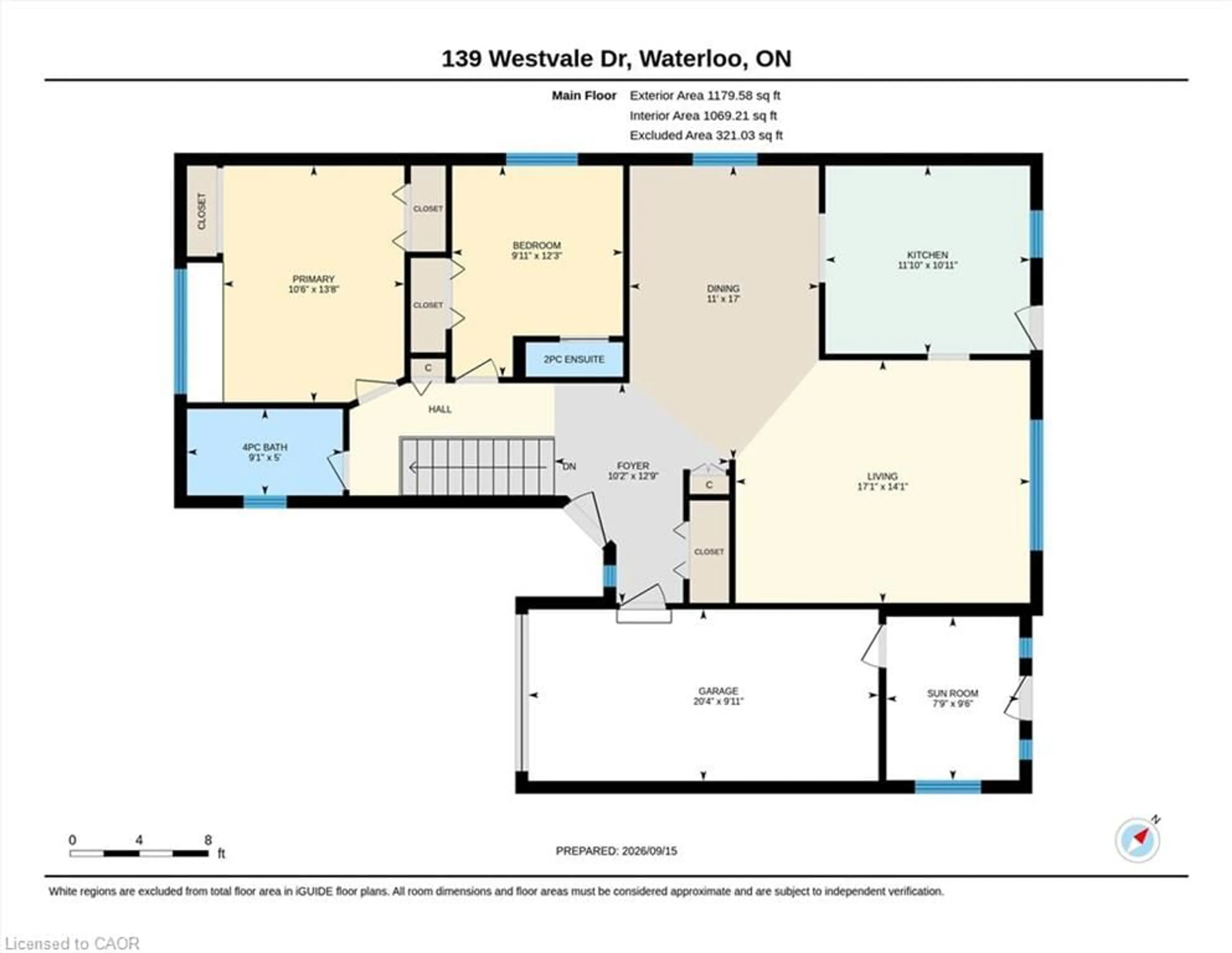 Floor plan for 139 Westvale Dr, Waterloo Ontario N2T 1B6