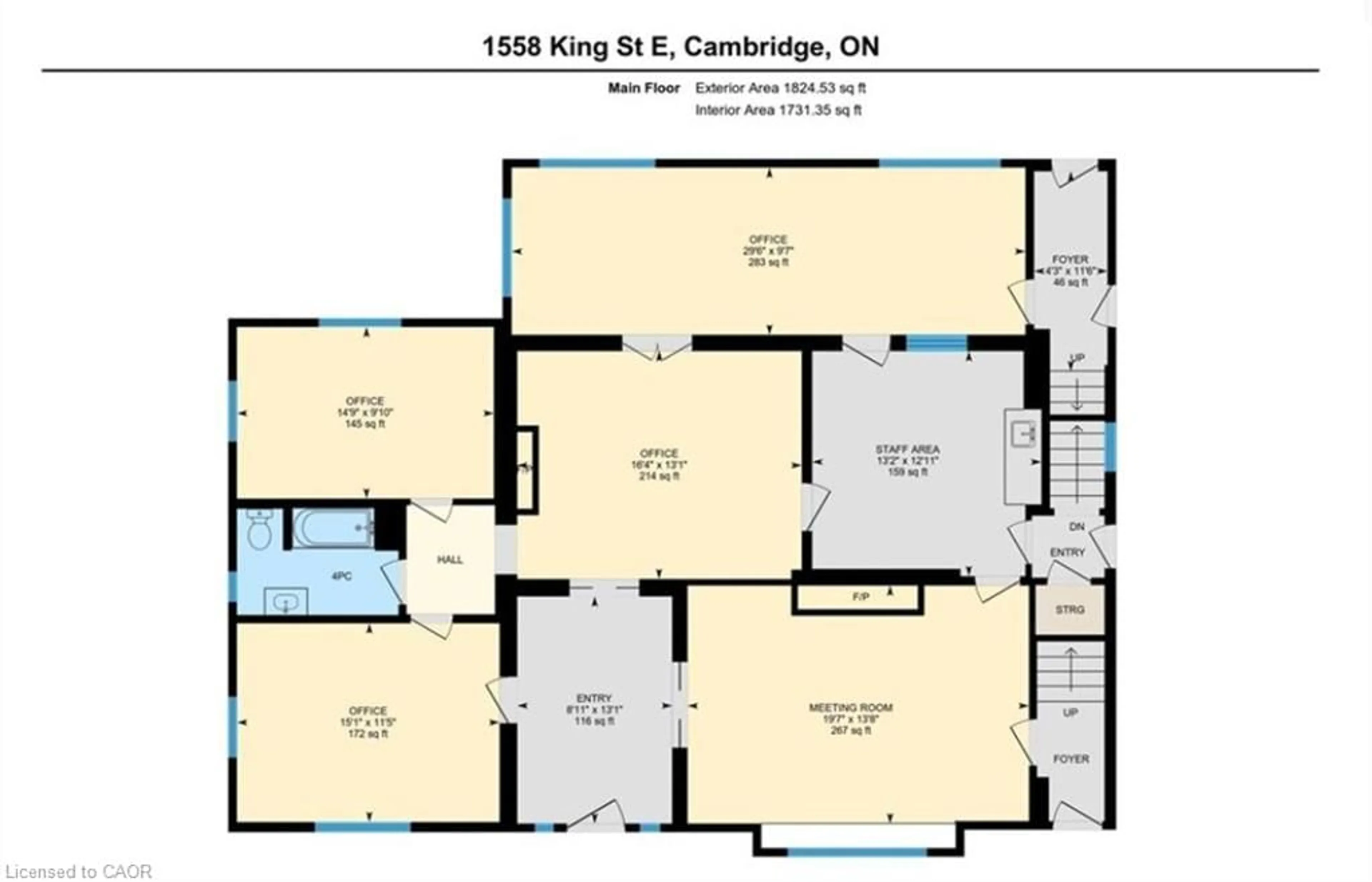 Floor plan for 1558 King St #MAIN LEVEL, Cambridge Ontario N3H 3R5