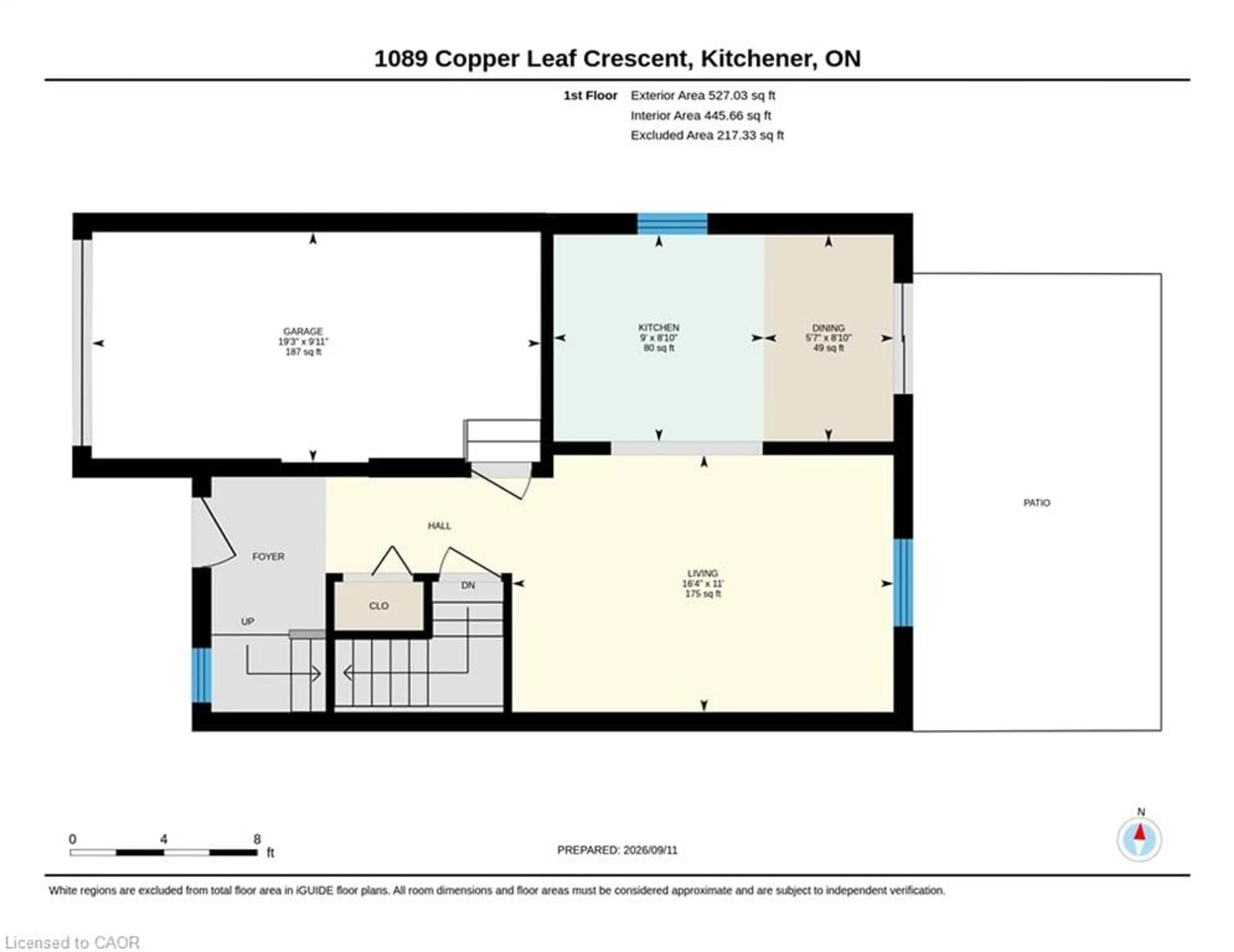 Floor plan for 1089 Copper Leaf Cres, Kitchener Ontario N2E 3W4