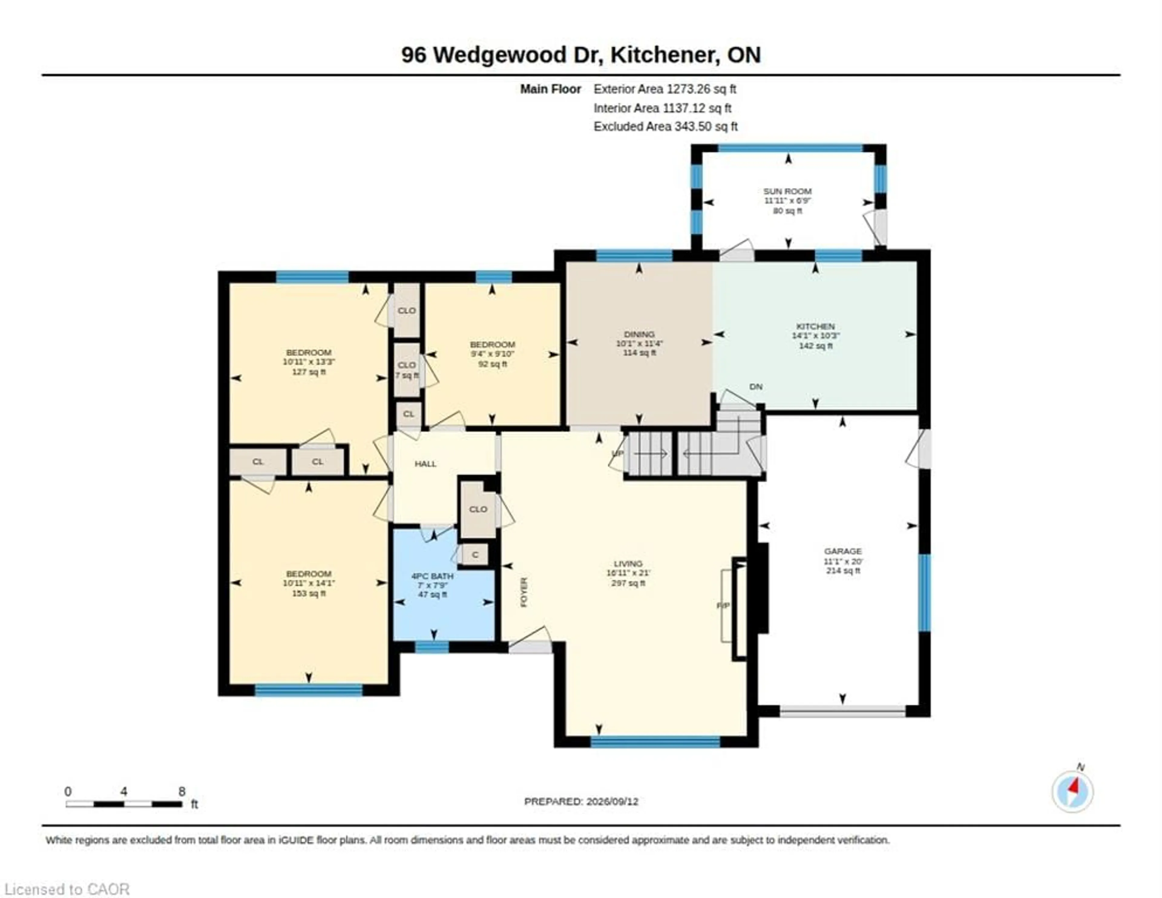 Floor plan for 96 Wedgewood Dr, Kitchener Ontario N2B 1E7