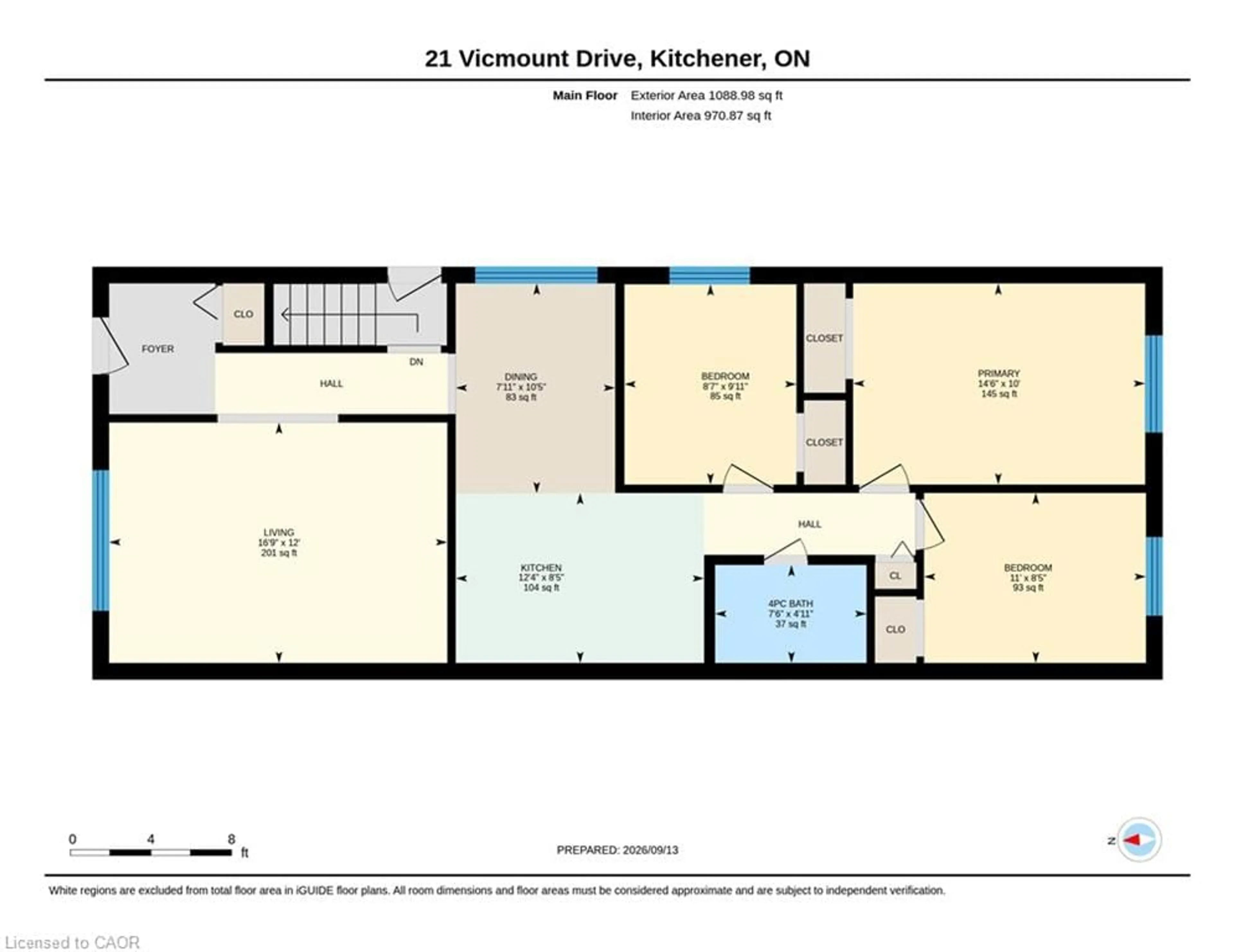 Floor plan for 21 Vicmount Dr, Kitchener Ontario N2M 2A2