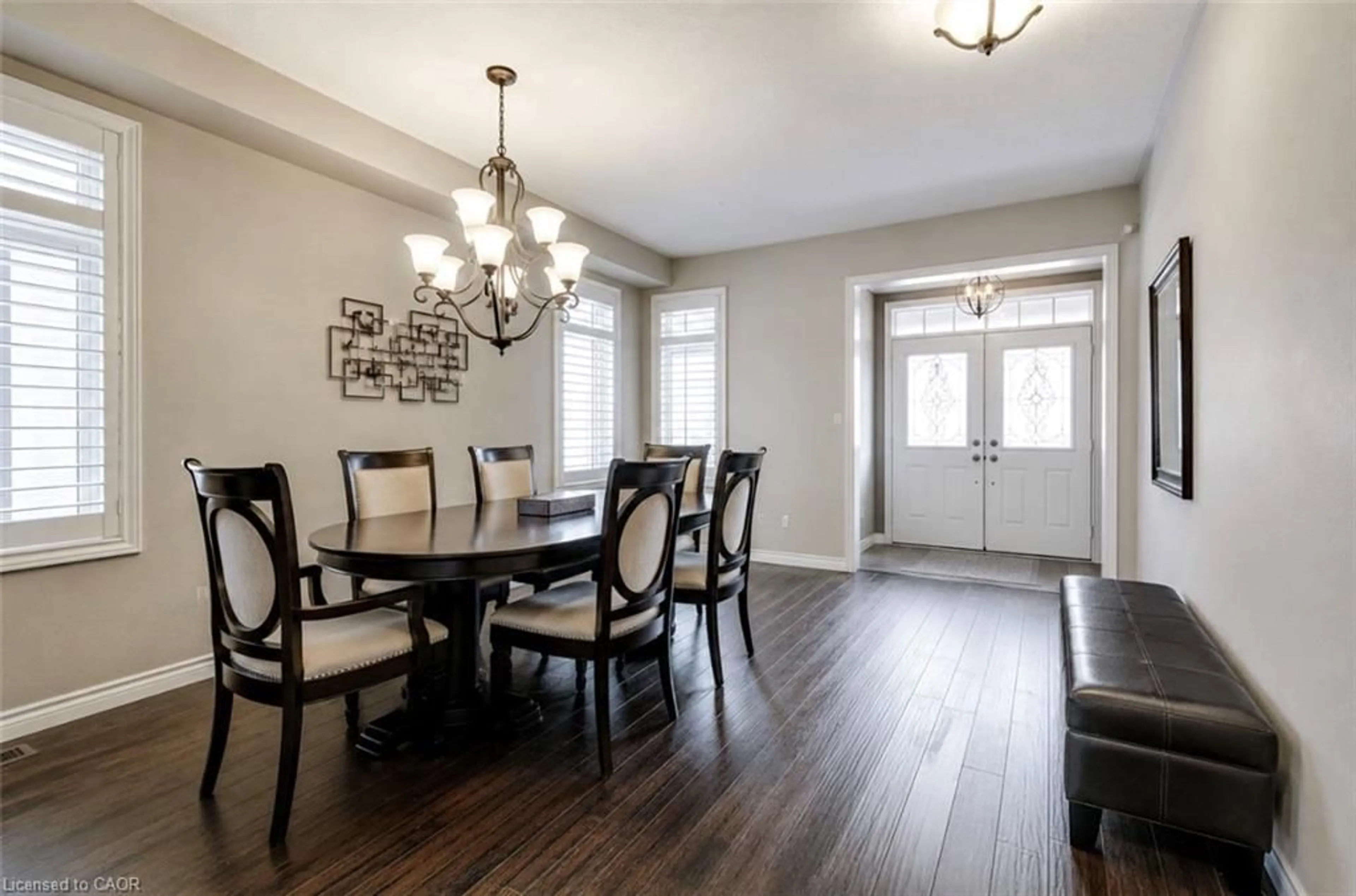 Dining room, wood/laminate floor for 23 Mcknight Ave, Waterdown Ontario L8B 0R5