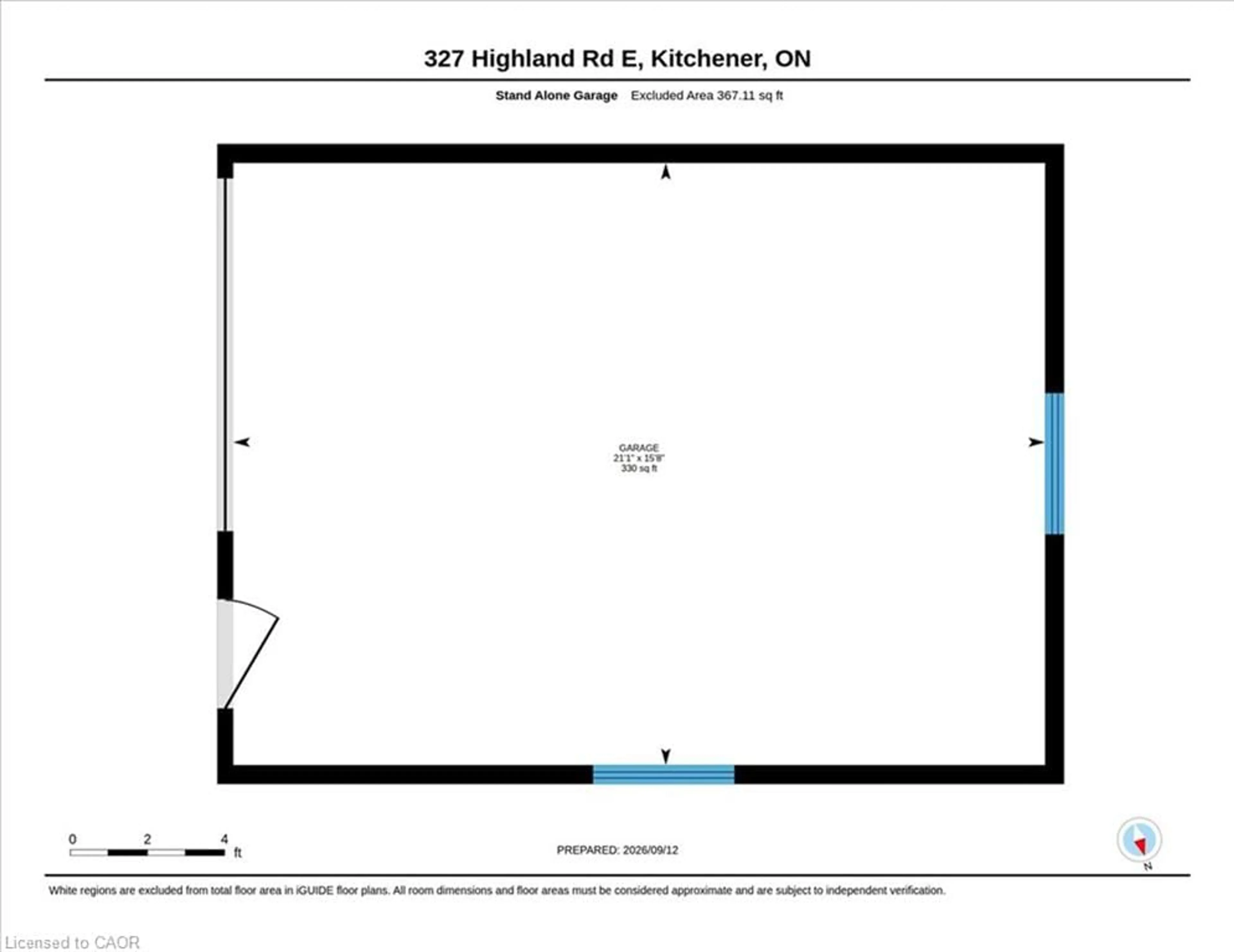 Floor plan for 327 Highland Rd, Kitchener Ontario N2M 3W6