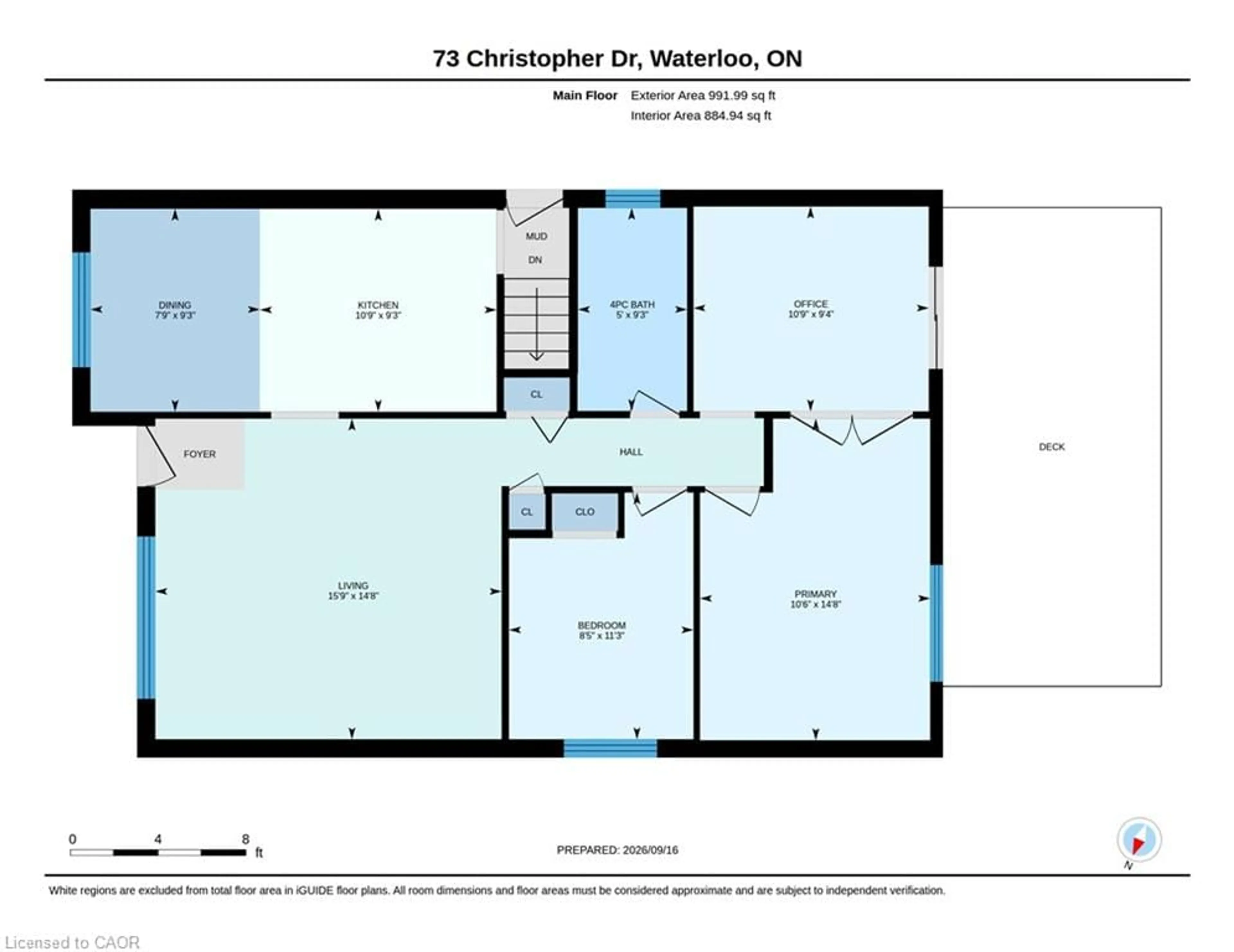 Floor plan for 73 Christopher Dr, Waterloo Ontario N2J 4J6