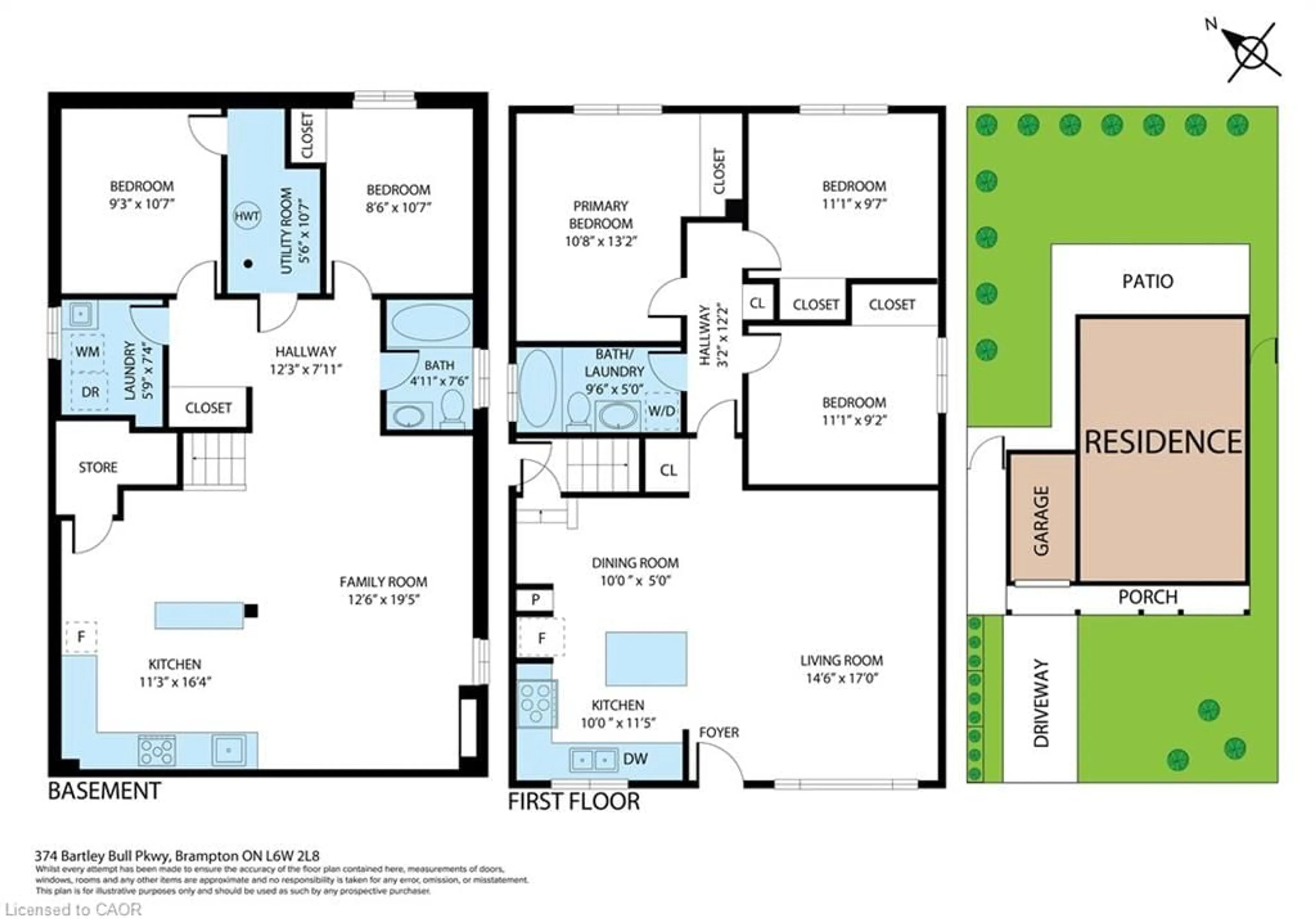 Floor plan for 374 Bartley Bull Pky, Brampton Ontario L6W 2L8