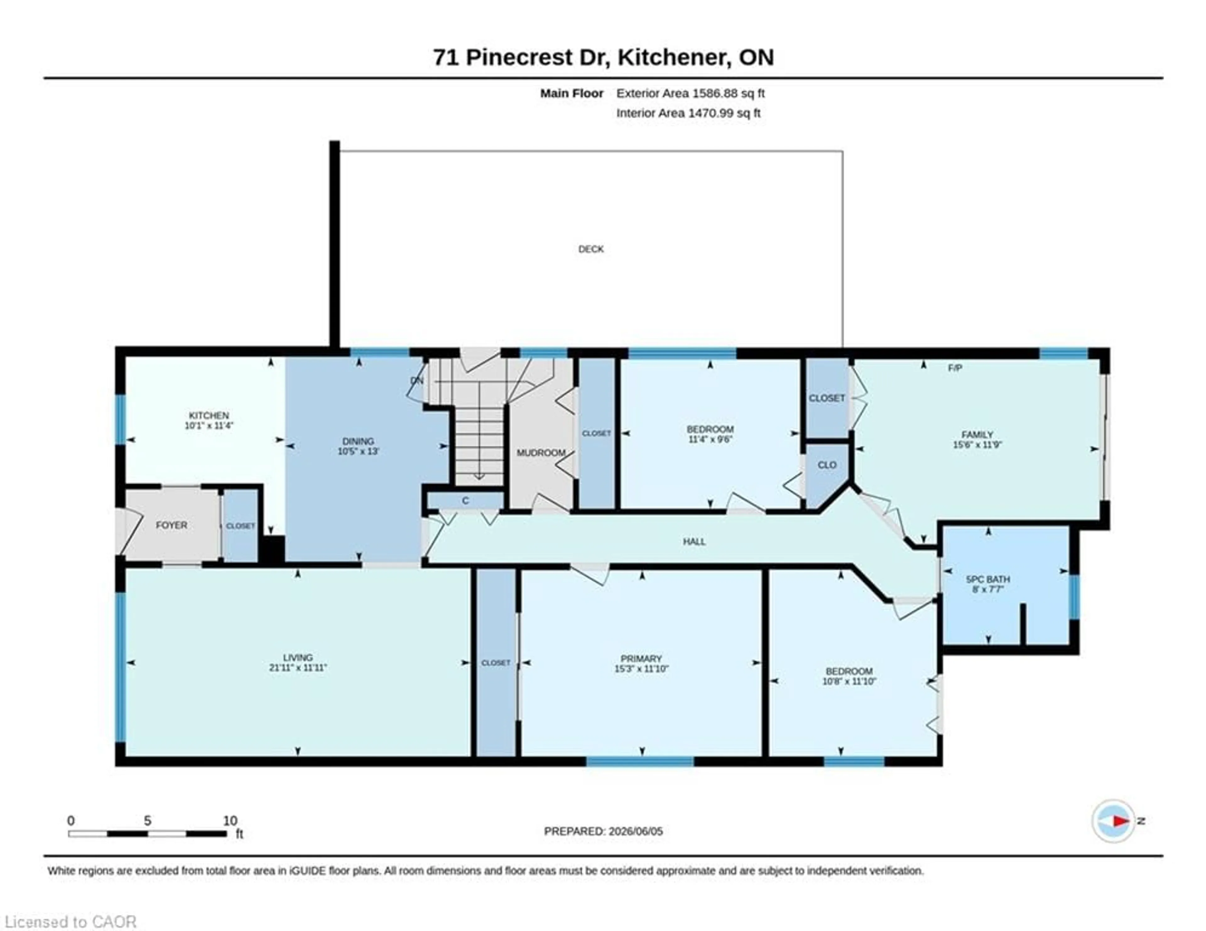 Floor plan for 71 Pinecrest Dr, Kitchener Ontario N2A 2G6