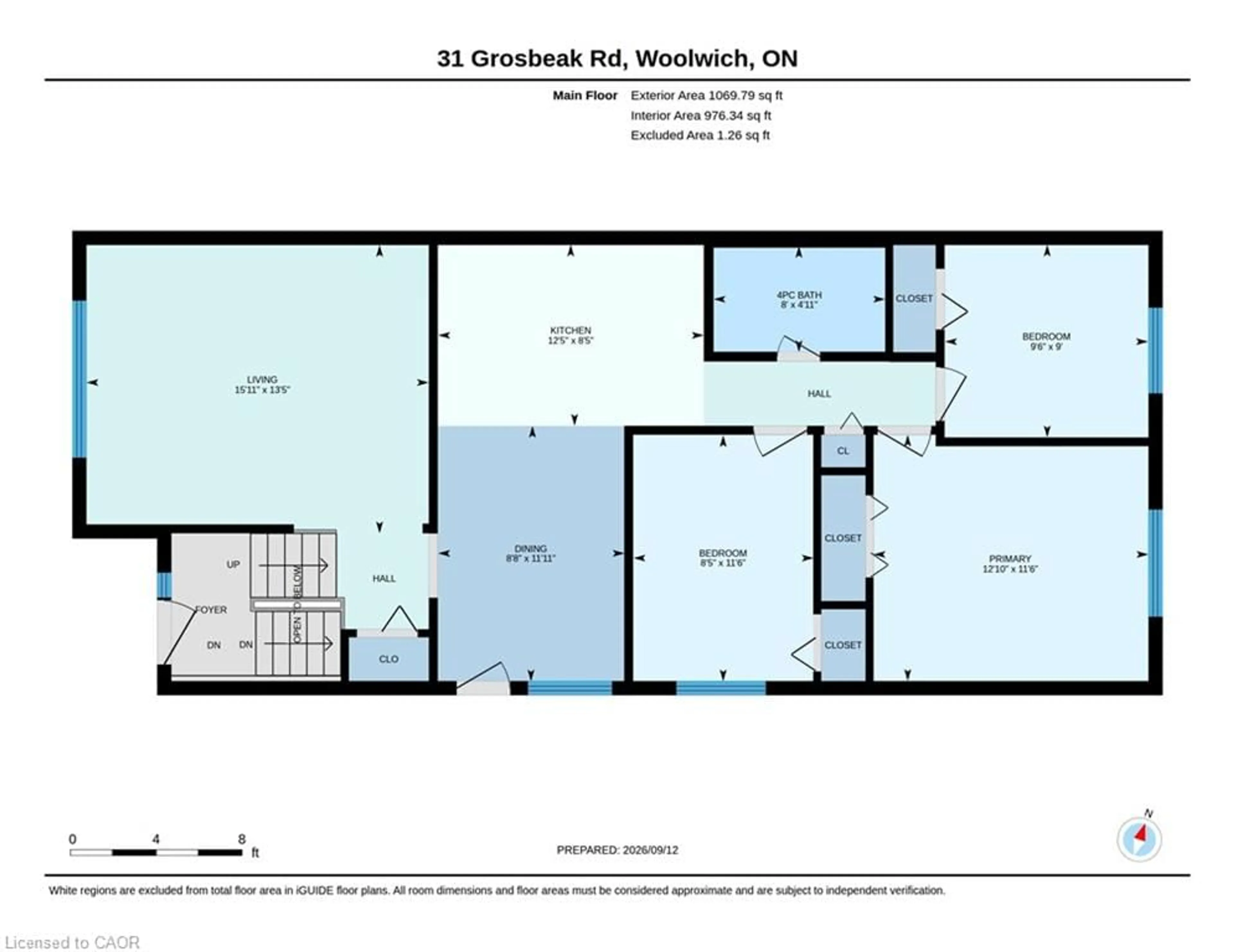 Floor plan for 31 Grosbeak Rd, Elmira Ontario N3B 1V8
