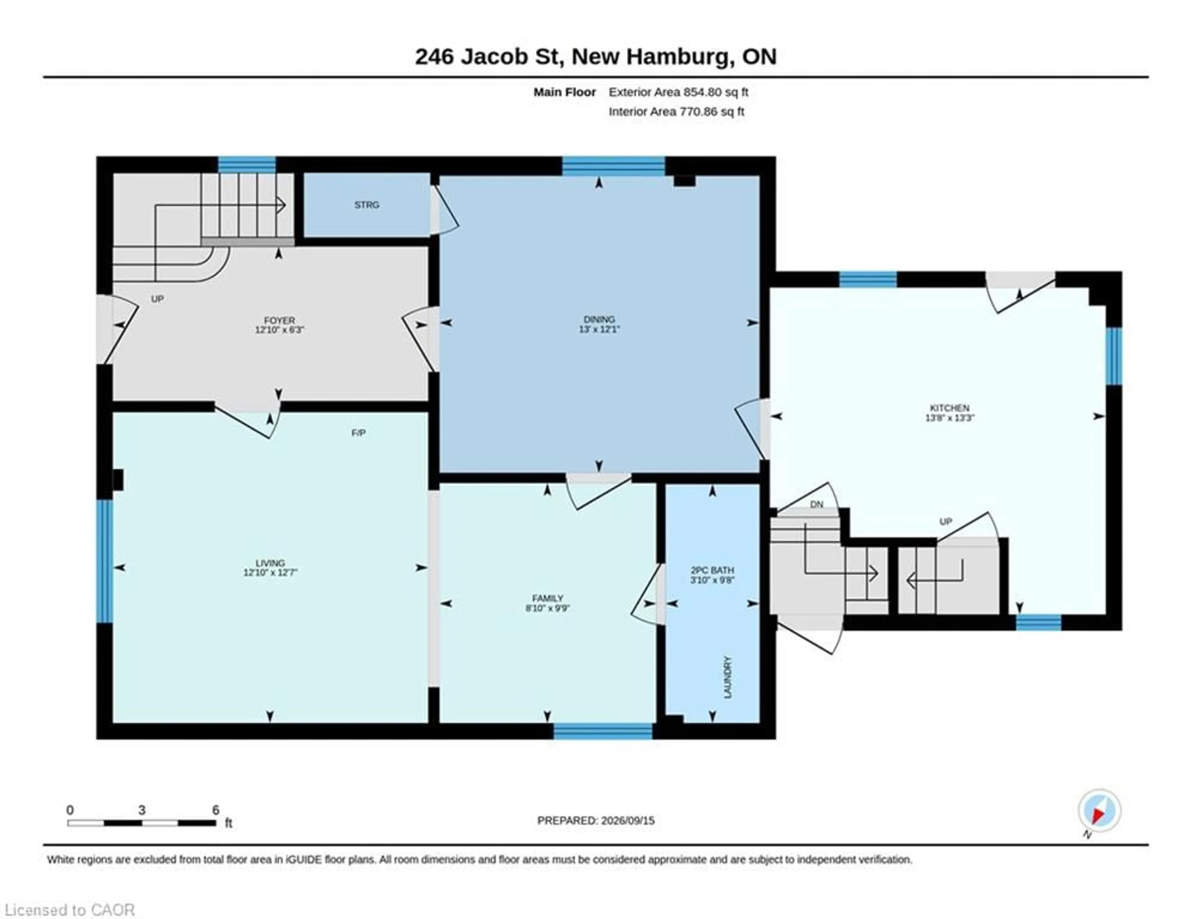 Floor plan for 246 Jacob St, New Hamburg Ontario N3A 1B9