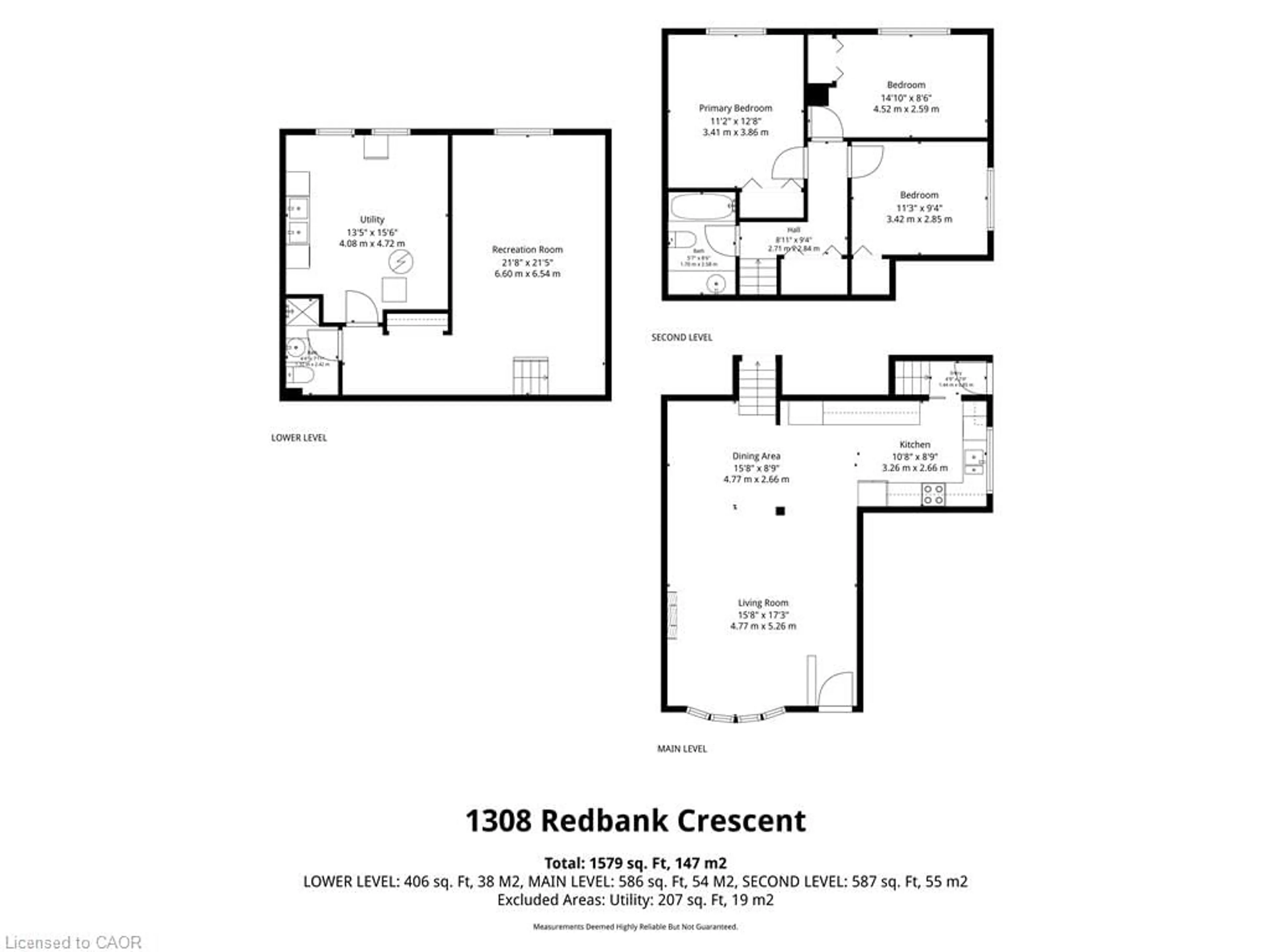 Floor plan for 1308 Redbank Cres, Oakville Ontario L6H 1Y5