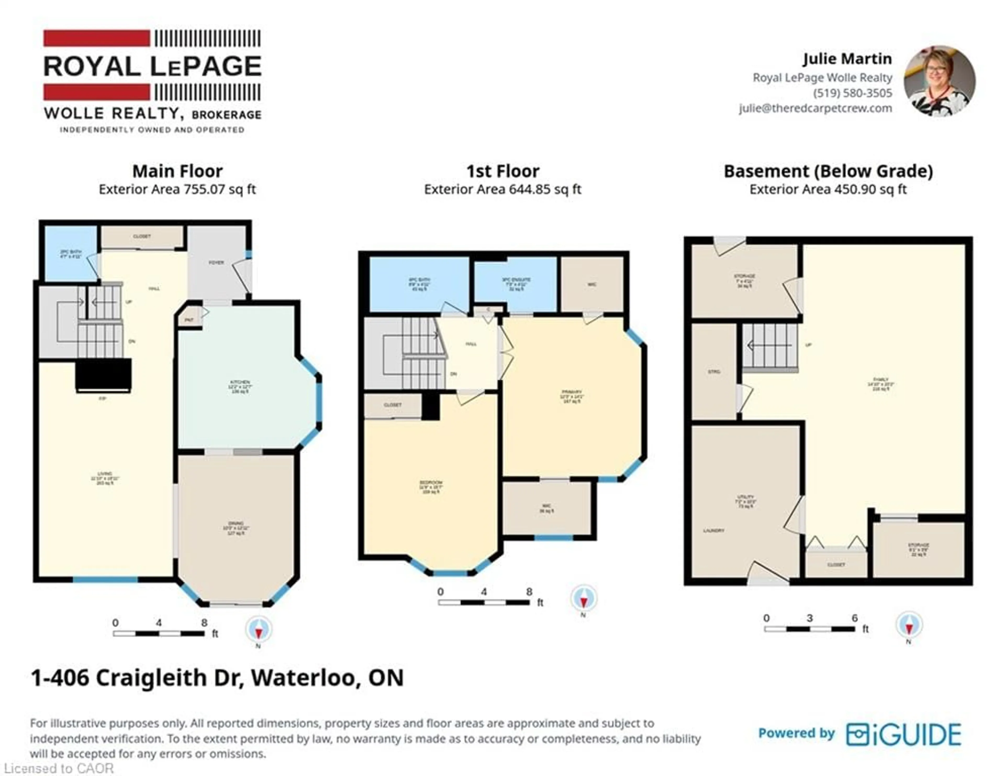 Floor plan for 406 Craigleith Dr #1, Waterloo Ontario N2L 5T2