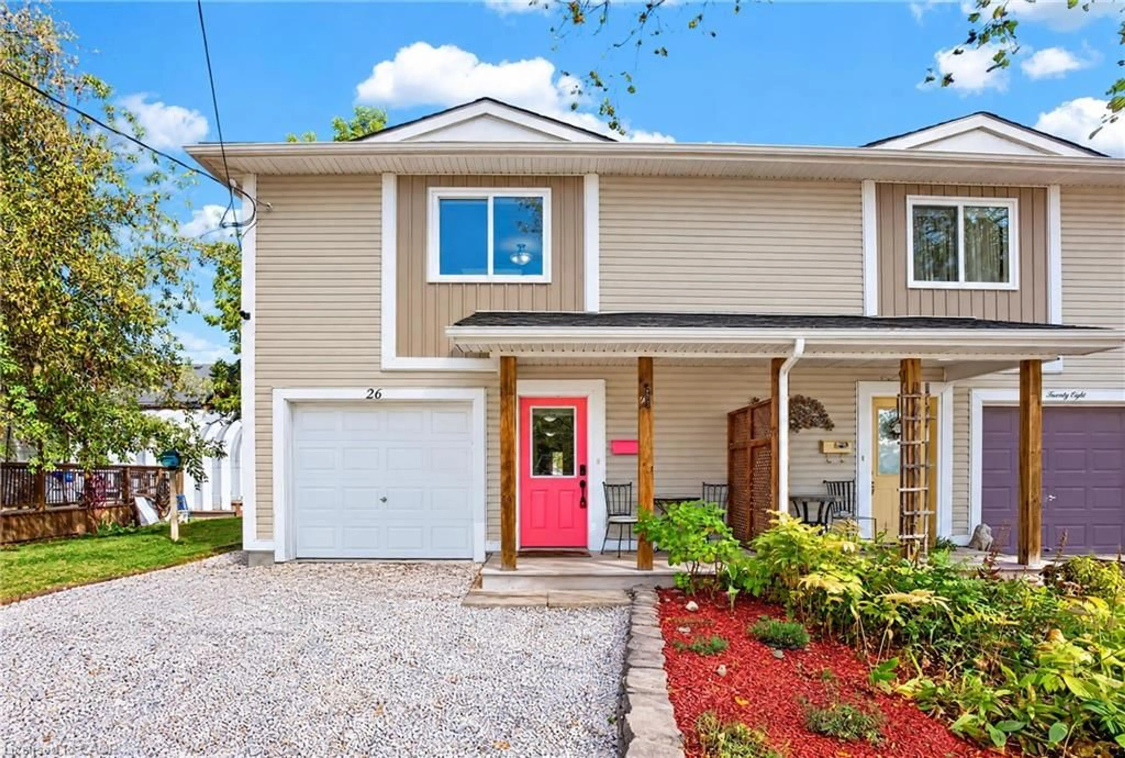 Home with vinyl exterior material, street for 26 Huron St, Guelph Ontario N1E 5L4