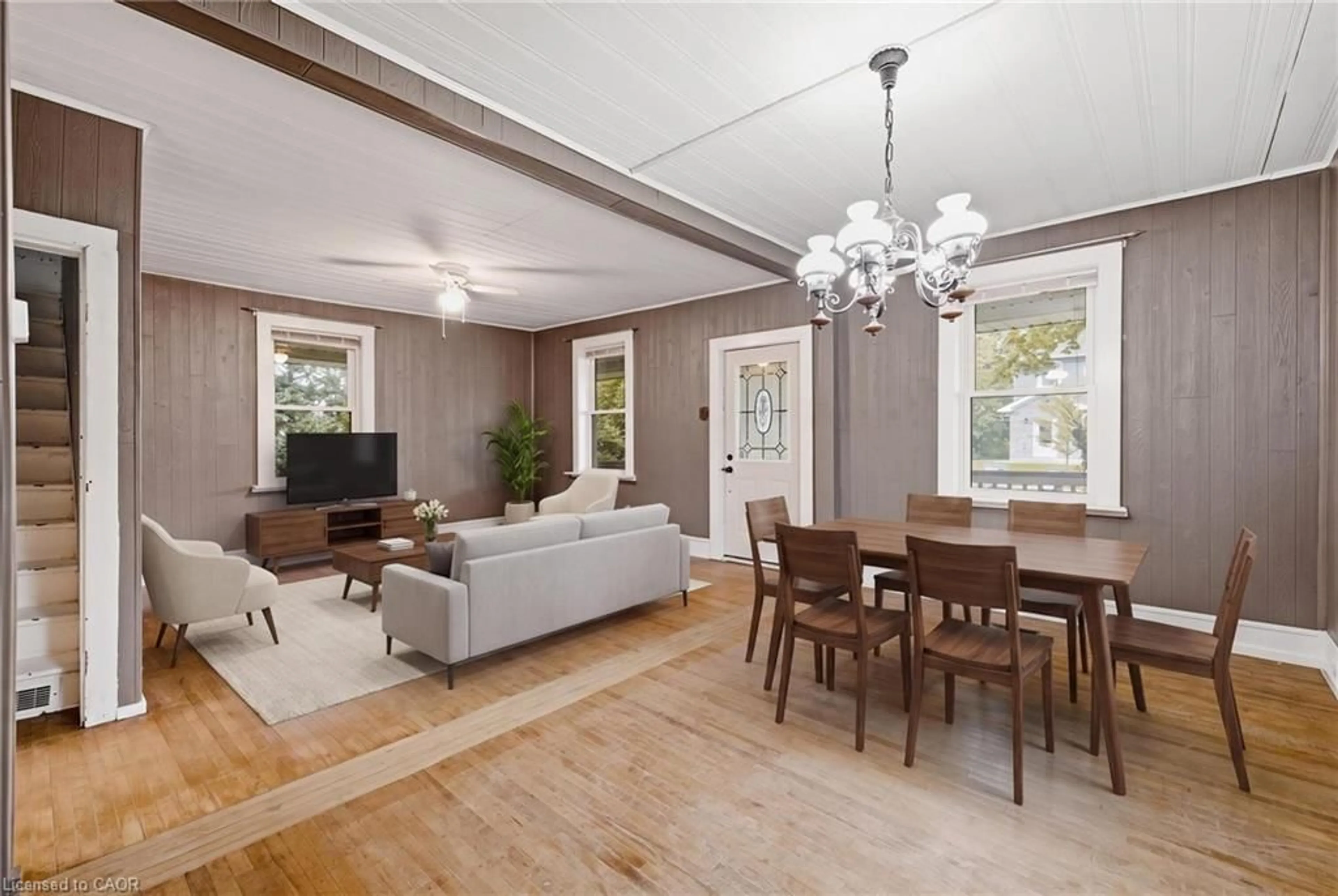 Living room with furniture, wood/laminate floor for 485 Wallace Ave, Listowel Ontario N4W 1Y5