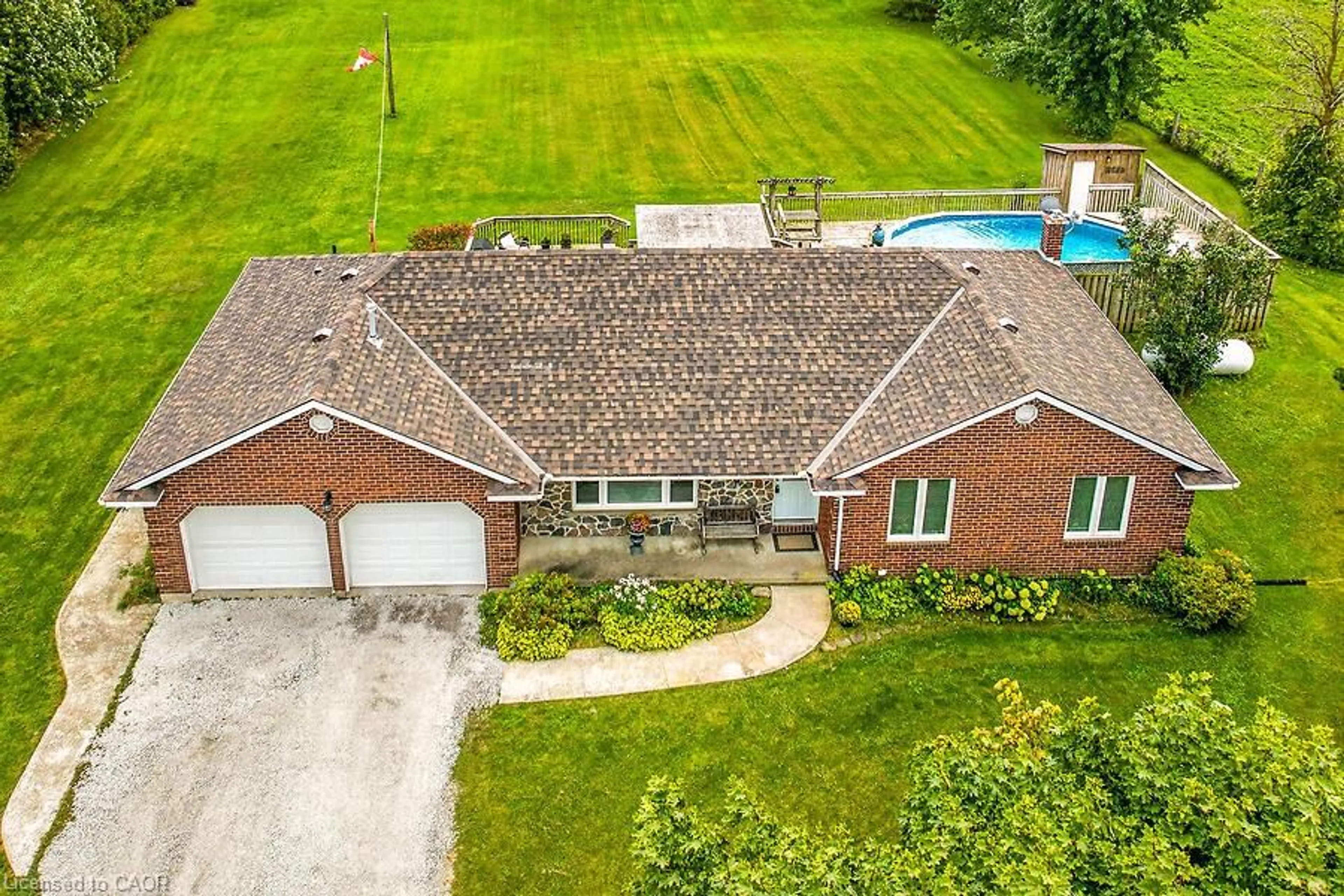 A pic from outside/outdoor area/front of a property/back of a property/a pic from drone, water/lake/river/ocean view for 614 10th Concession Rd, Hagersville Ontario N0A 1H0