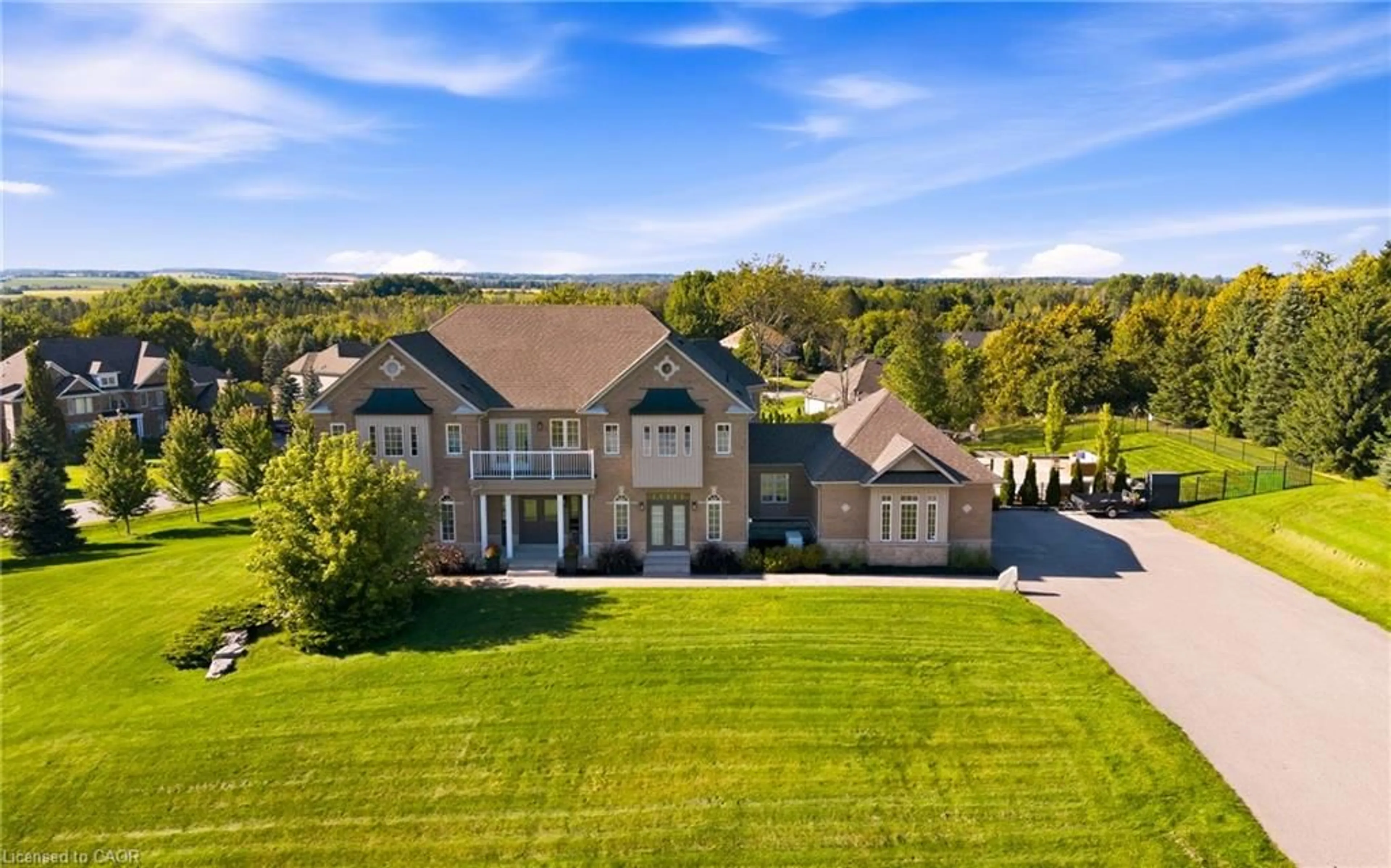 A pic from outside/outdoor area/front of a property/back of a property/a pic from drone, water/lake/river/ocean view for 4 Morrison Crt, Essa Ontario L9R 1V2
