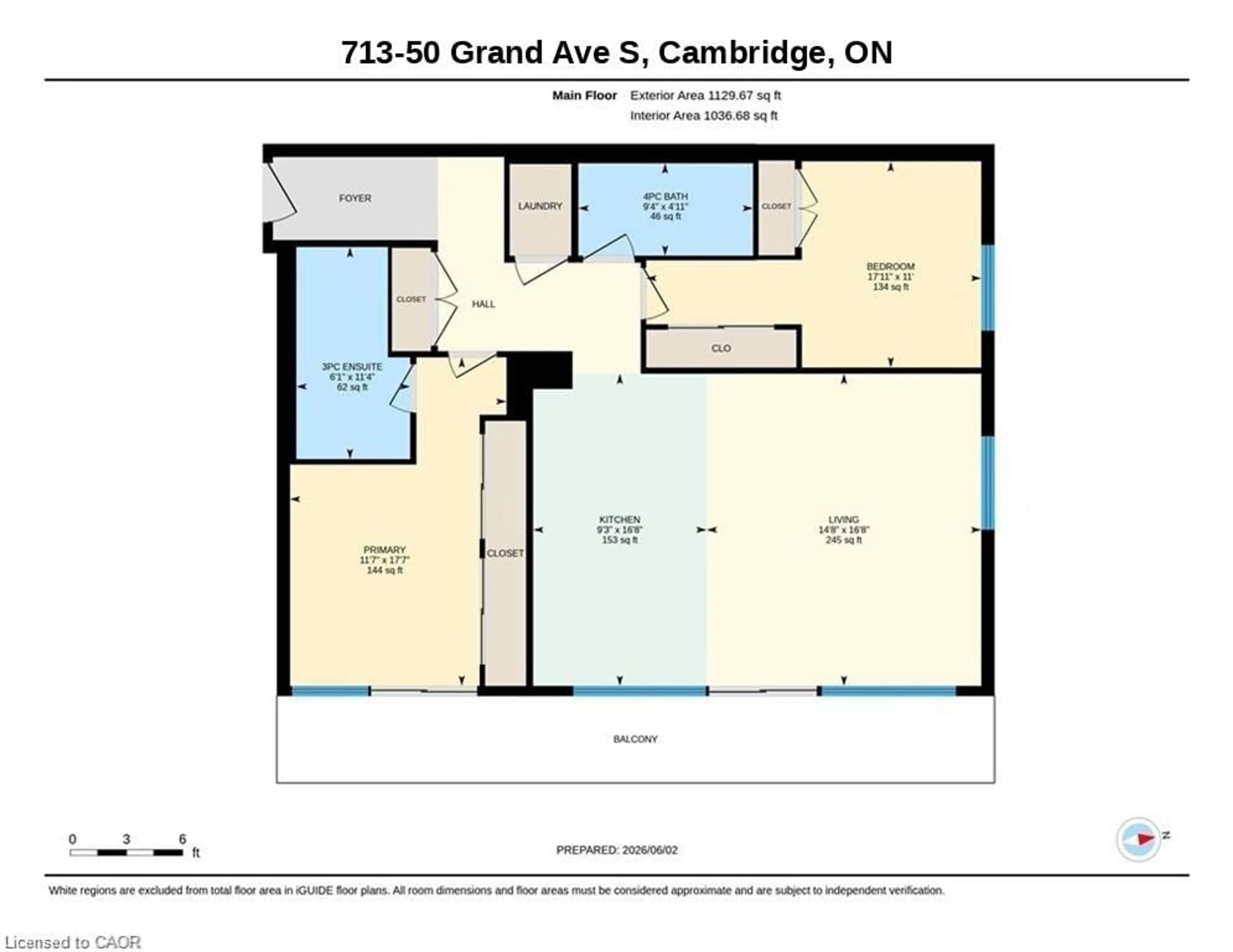 Floor plan for 50 Grand Ave #713, Cambridge Ontario N1S 0C2
