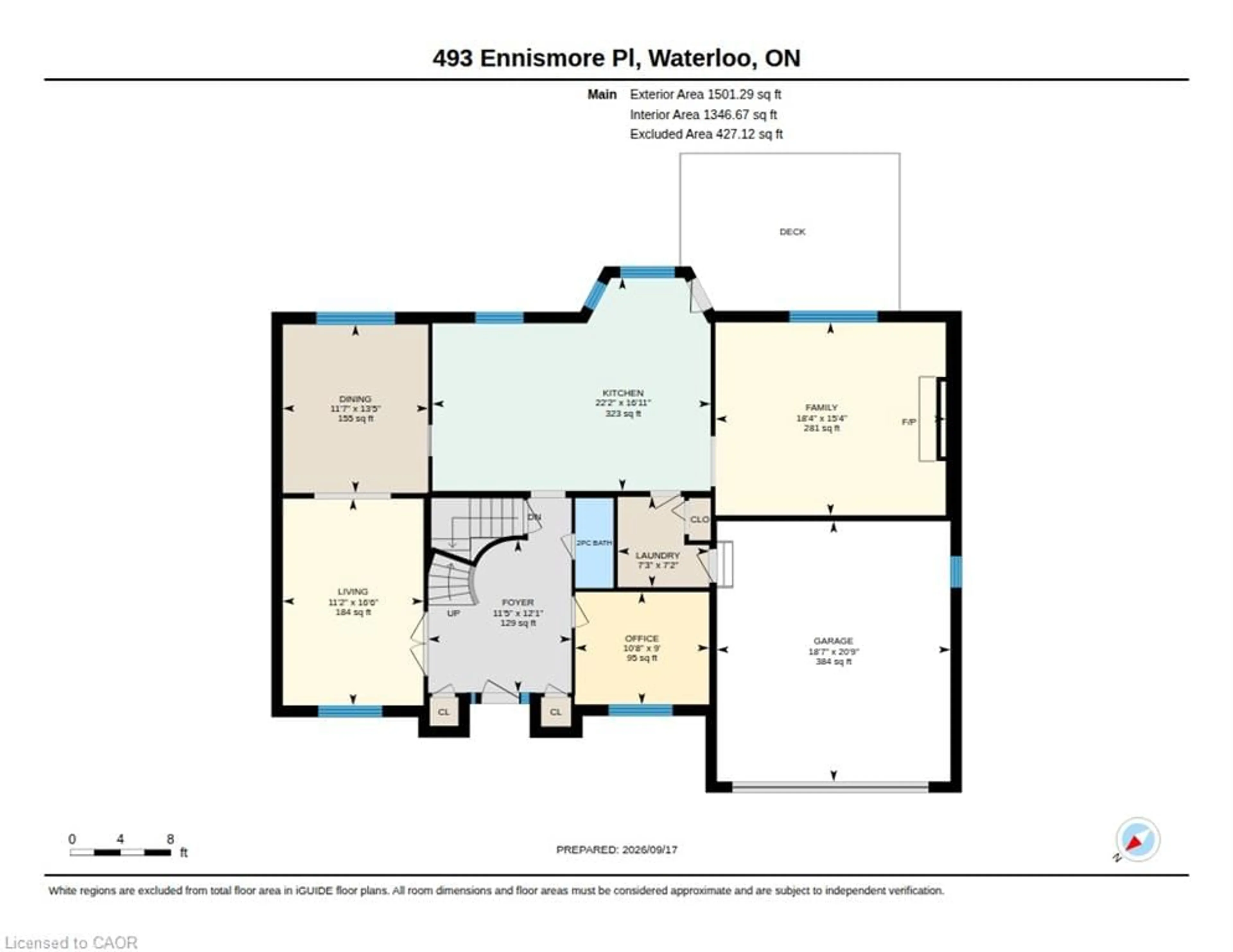Floor plan for 493 Ennismore Pl, Waterloo Ontario N2T 2G3
