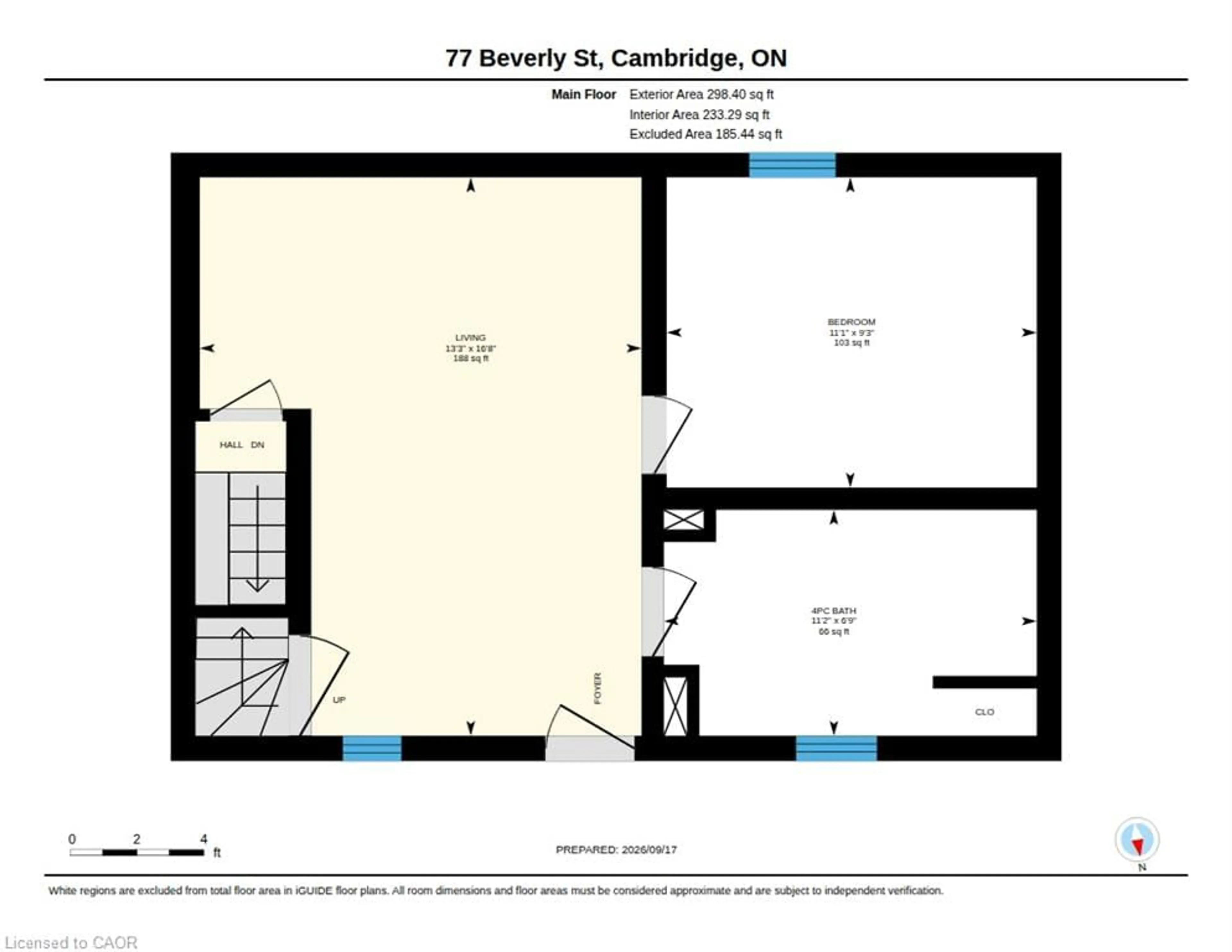 Floor plan for 77 Beverly St, Cambridge Ontario N1R 3Z6