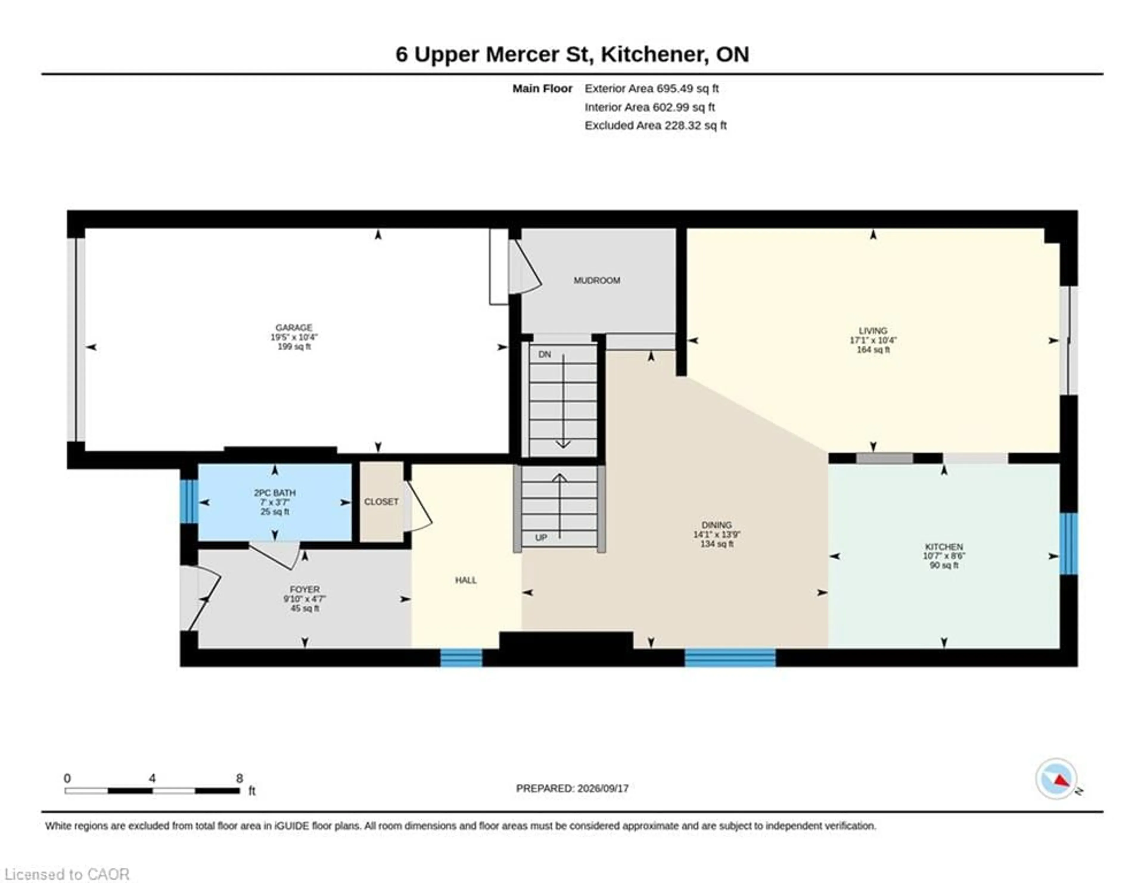 Floor plan for 6 Upper Mercer St #A1, Kitchener Ontario N2A 0E4