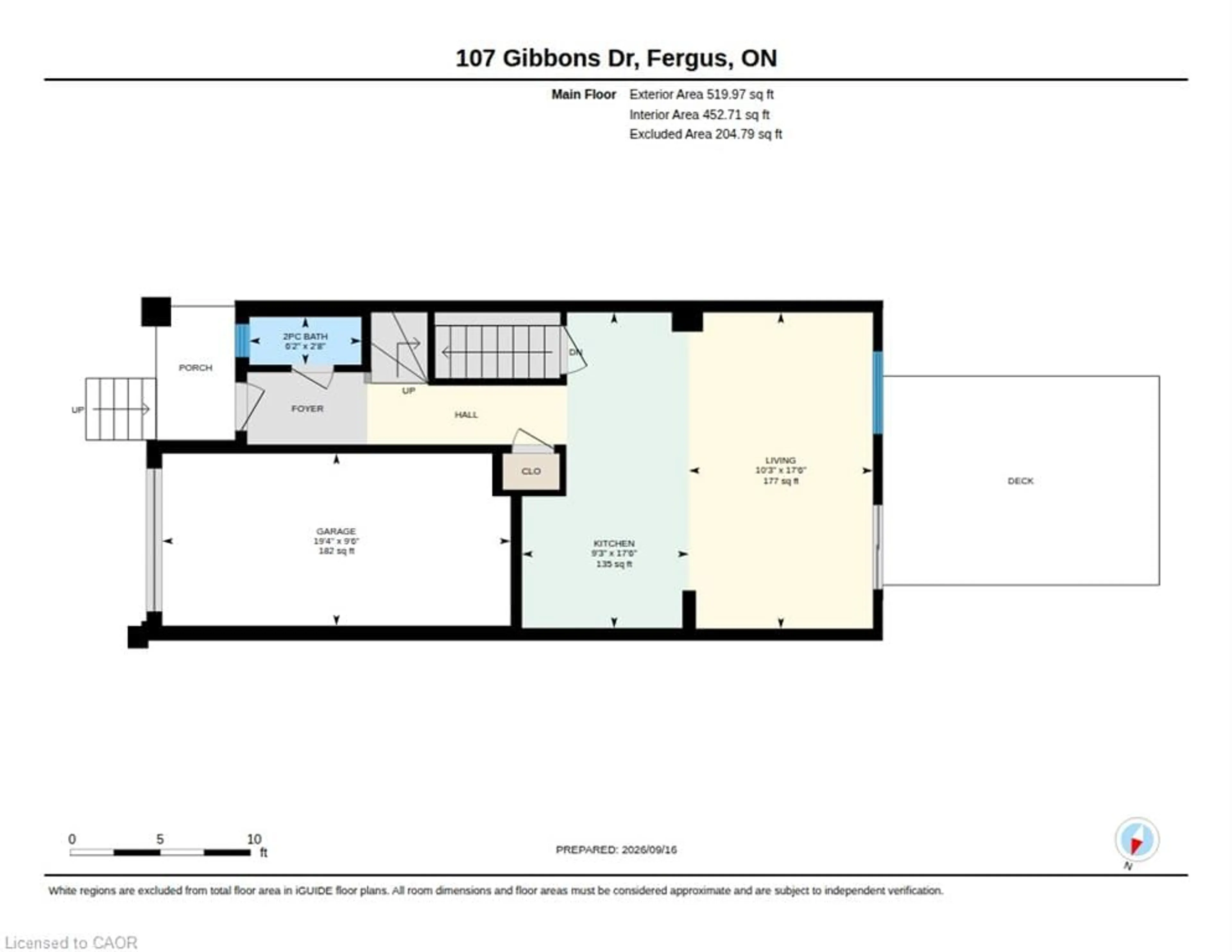 Floor plan for 107 Gibbons Dr, Fergus Ontario N1M 3V8