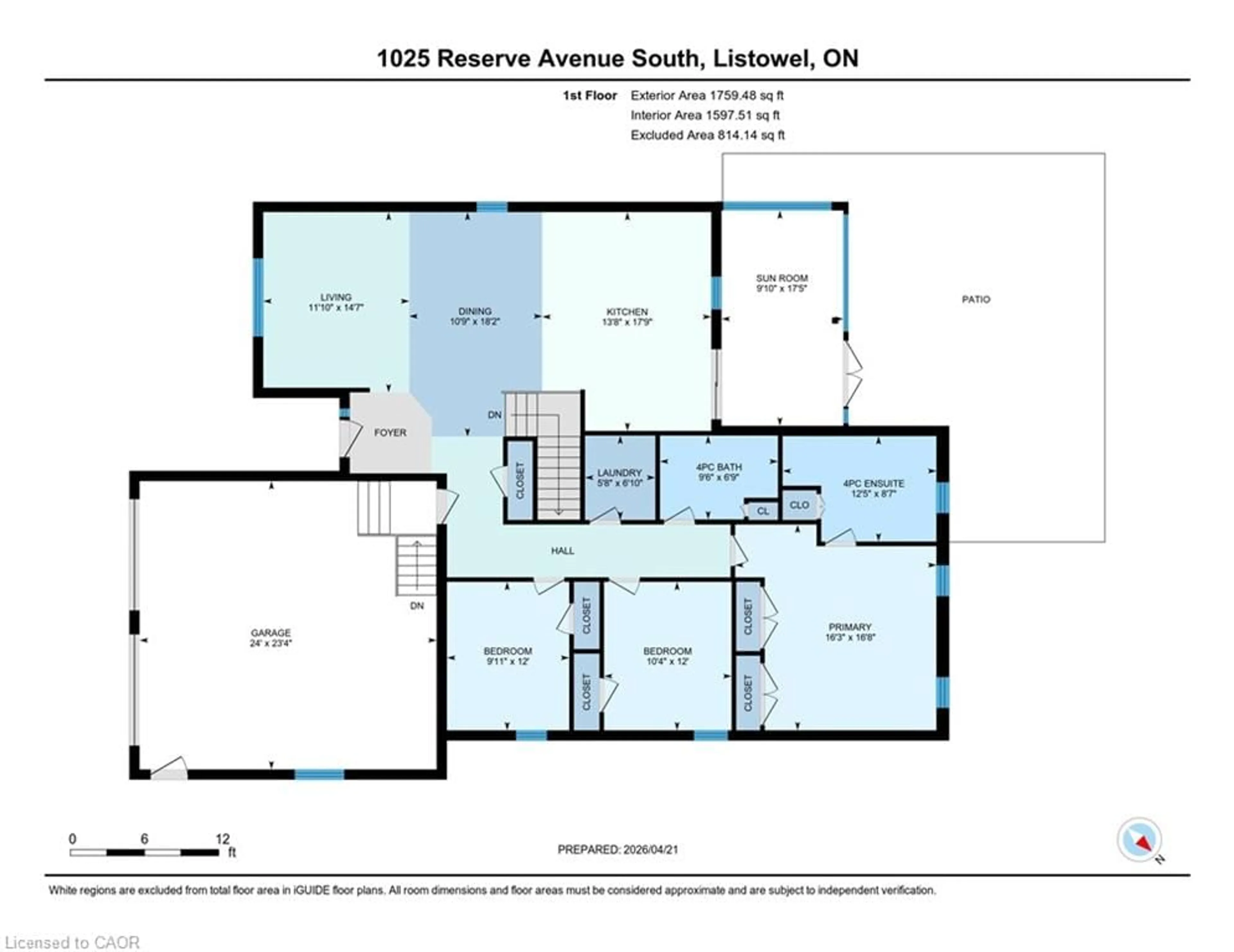 Floor plan for 1025 Reserve Ave, Listowel Ontario N4W 0B5