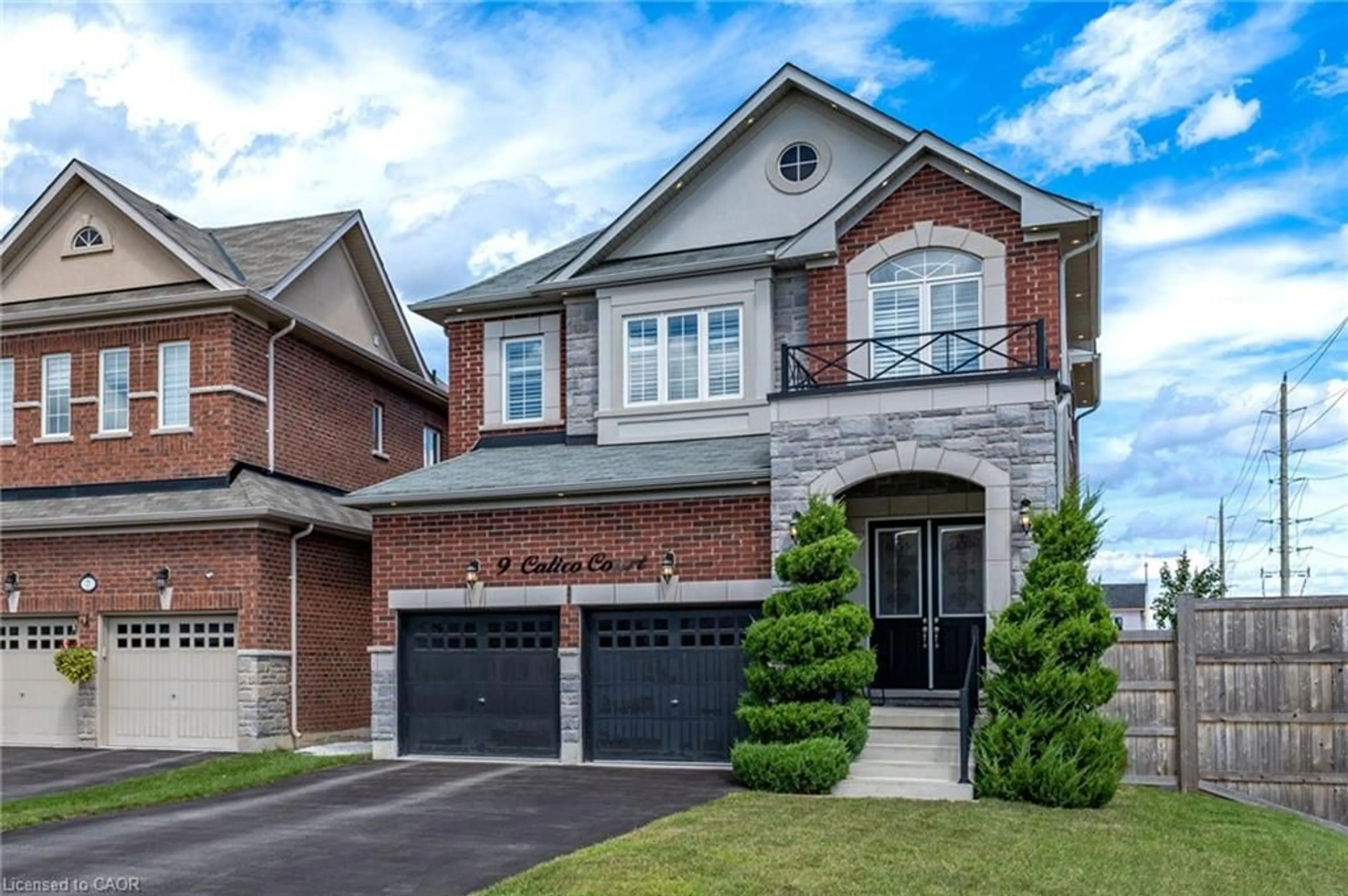 Home with brick exterior material, street for 9 Calico Crt, Georgetown Ontario L7G 0M1
