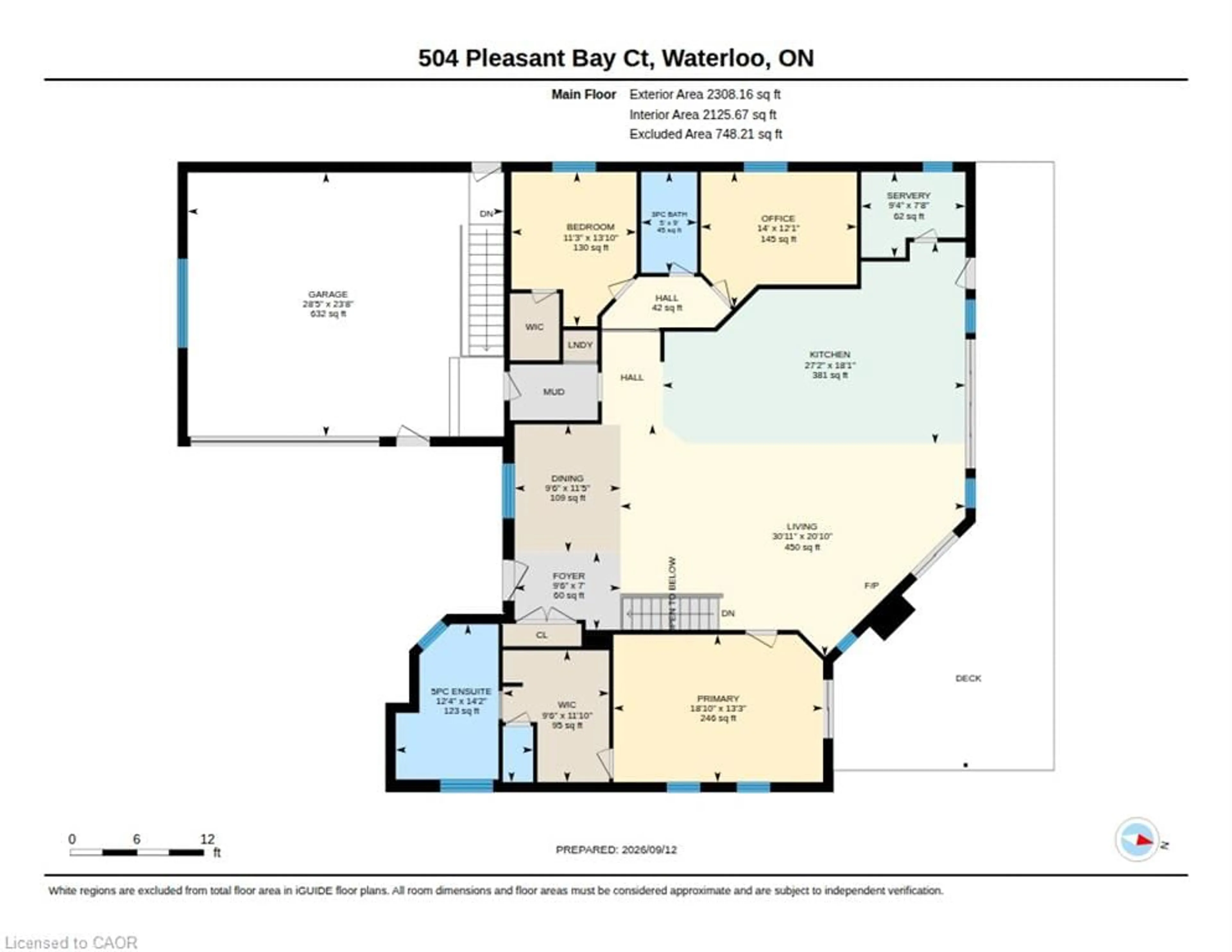 Floor plan for 504 Pleasant Bay Crt, Waterloo Ontario N2K 4N5