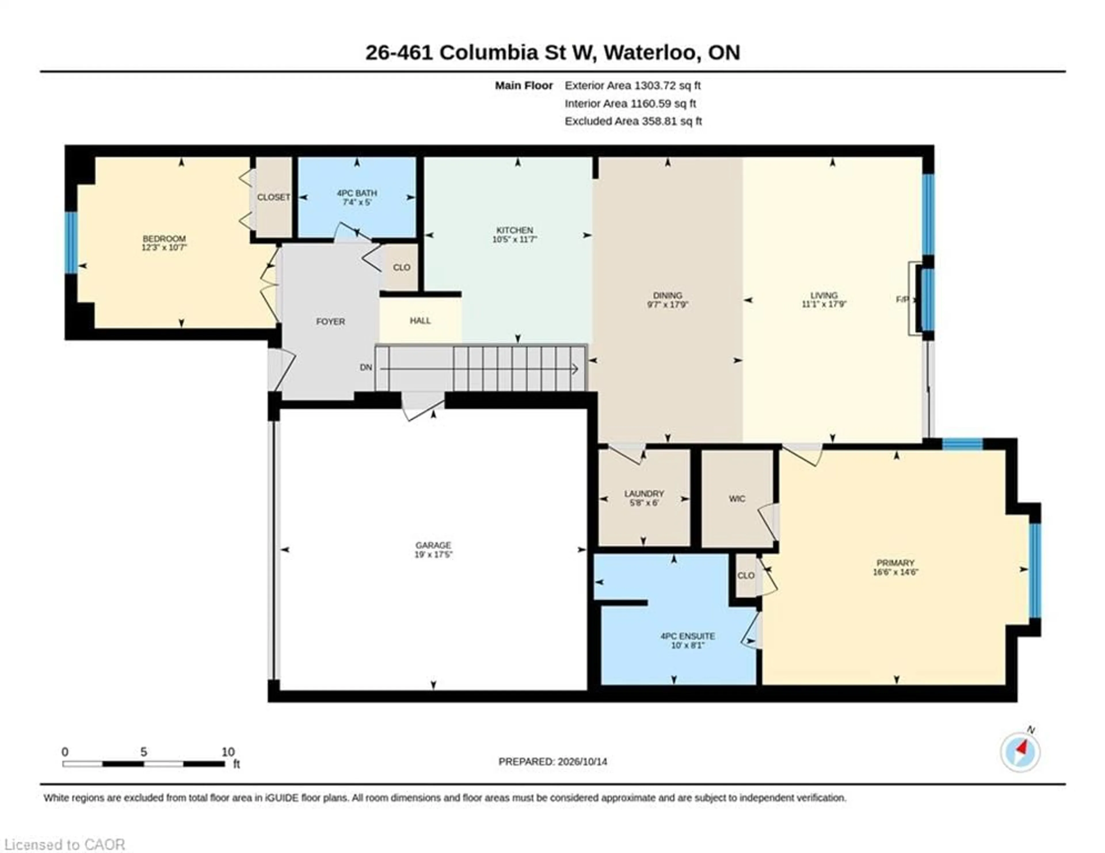 Floor plan for 461 Columbia St #26, Waterloo Ontario N2T 2P6