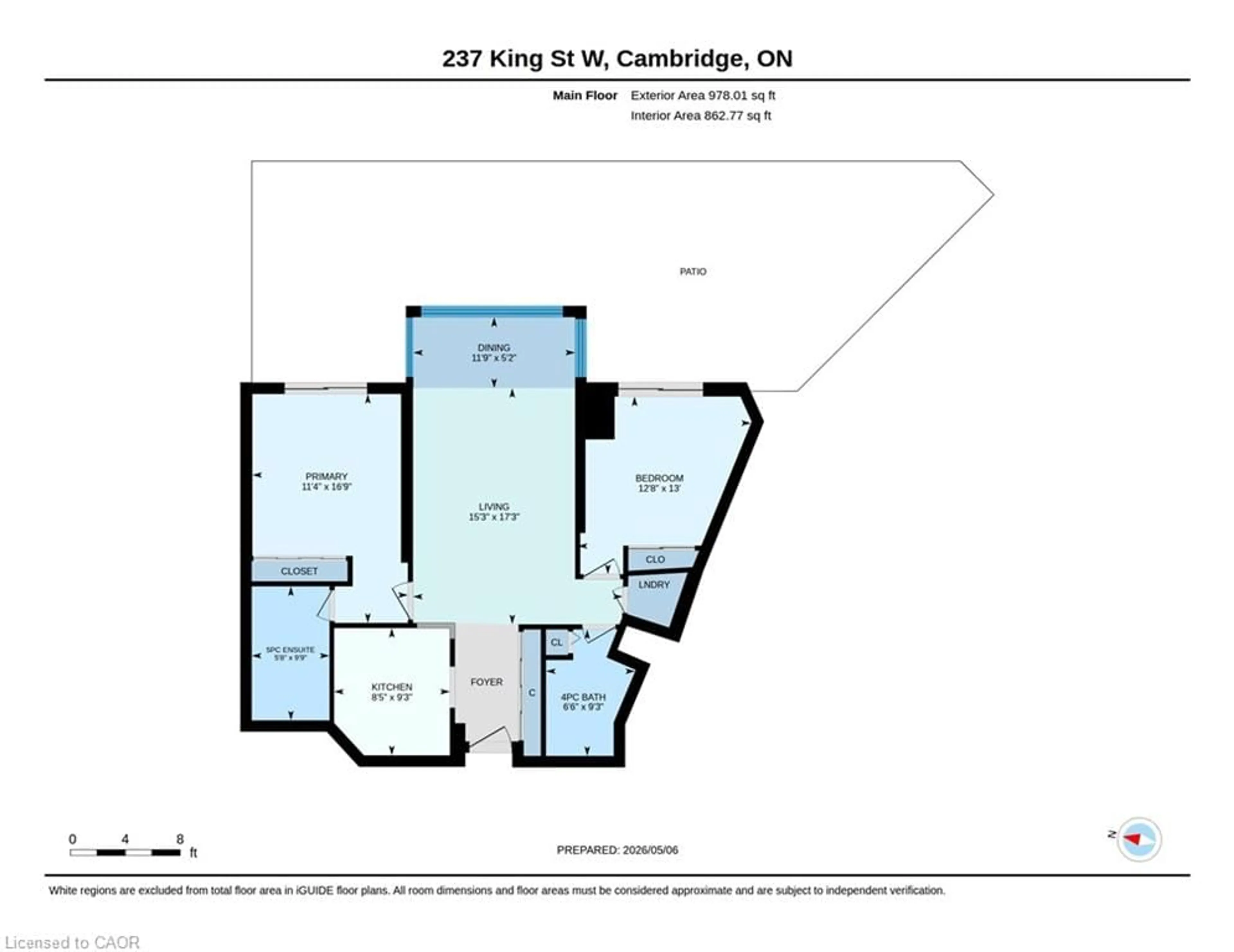 Floor plan for 237 King St #102, Cambridge Ontario N3H 5L2